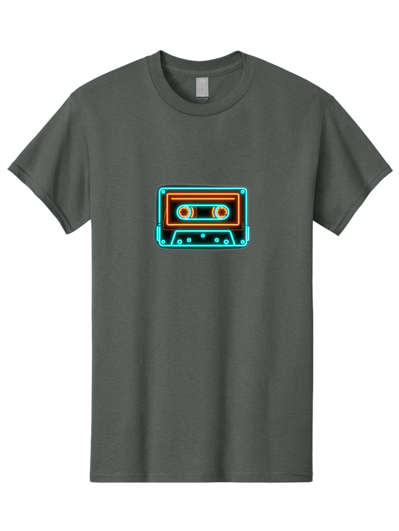 Cassette-Tape-6 Men'S Graphic Tee, 100% Cotton, Comfortable Casual Summer Wear, Machine Washable, Retro Cassette Tape, Neon Lights, Vibrant Colors, Nostalgic Music, Retro Technology, 80S And 90S Memorabilia, Music Lover, Vintage Audio Baa264