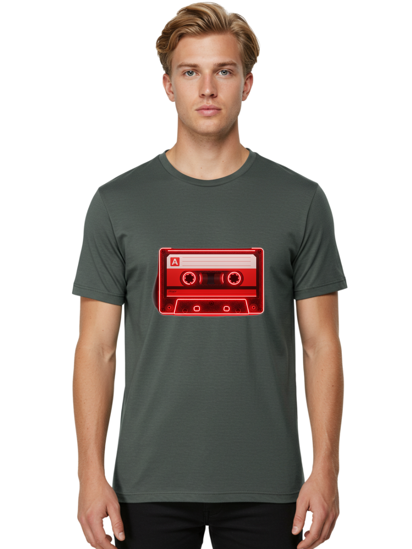 Cassette-Tape-A-2 Men'S Graphic Tee, 100% Cotton, Comfortable Casual Summer Wear, Machine Washable, Retro Cassette Tape, Mix Tape, Nostalgic Music, Vintage Audio, Retro Technology, Classic Music Format, Compact Cassette Baa266