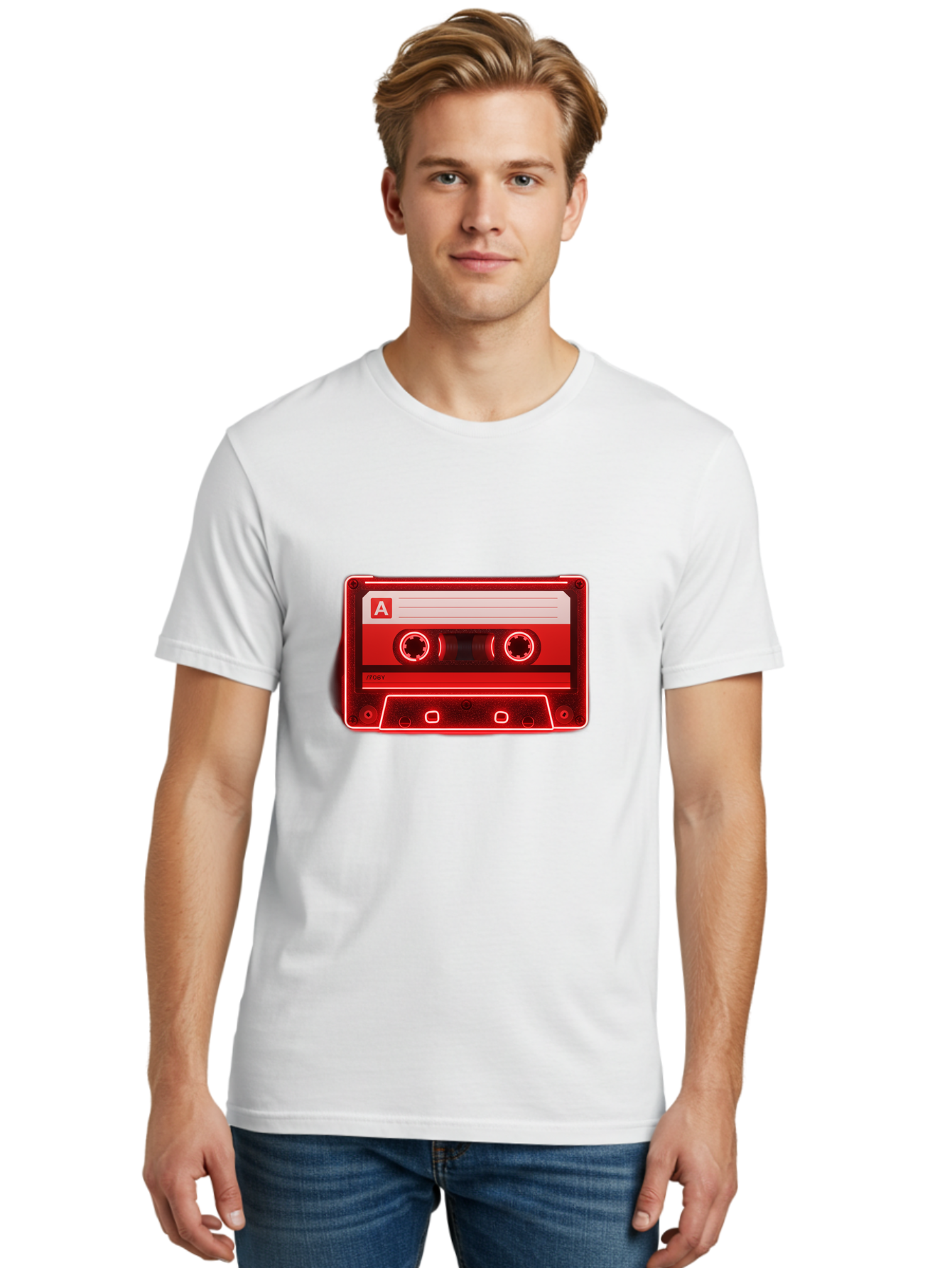 Cassette-Tape-A-2 Men'S Graphic Tee, 100% Cotton, Comfortable Casual Summer Wear, Machine Washable, Retro Cassette Tape, Mix Tape, Nostalgic Music, Vintage Audio, Retro Technology, Classic Music Format, Compact Cassette Baa266