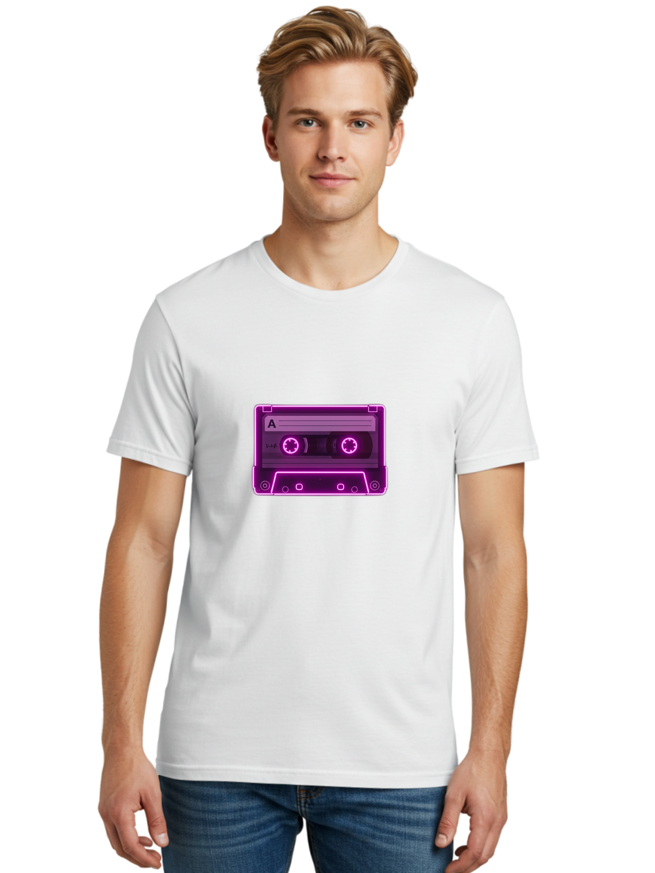 Cassette-Tape-A-3 Men'S Graphic Tee, 100% Cotton, Comfortable Casual Summer Wear, Machine Washable, Cassette Tape, Retro Music, Vintage Technology, Nostalgic Feel, Music Format, Analog Sound, Side A Baa267