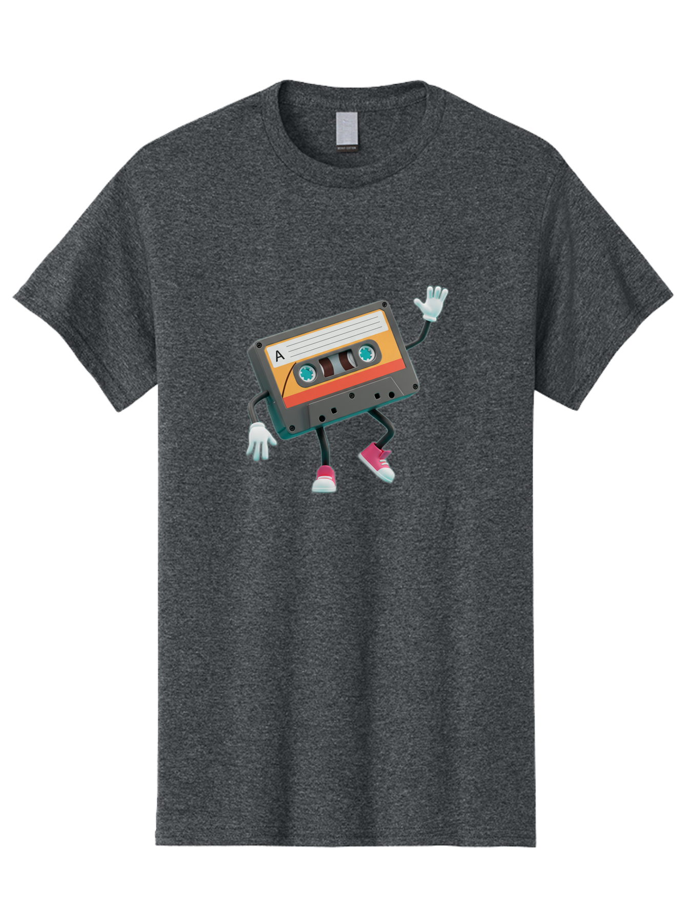 Cassette-Tape-A Men'S Graphic Tee, 100% Cotton, Comfortable Casual Summer Wear, Machine Washable, Retro Cassette Tape, Anthropomorphic Cassette, Cartoon Character, Mixtape Nostalgia, Retro Music, Funky Art, Playful Design, Vintage Vibes, Baa271