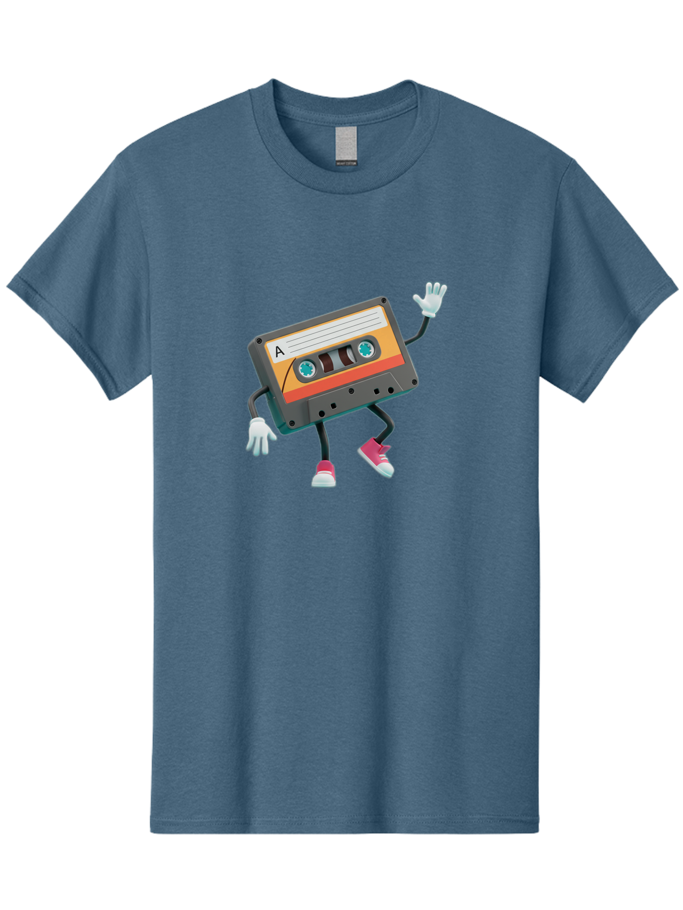 Cassette-Tape-A Men'S Graphic Tee, 100% Cotton, Comfortable Casual Summer Wear, Machine Washable, Retro Cassette Tape, Anthropomorphic Cassette, Cartoon Character, Mixtape Nostalgia, Retro Music, Funky Art, Playful Design, Vintage Vibes, Baa271