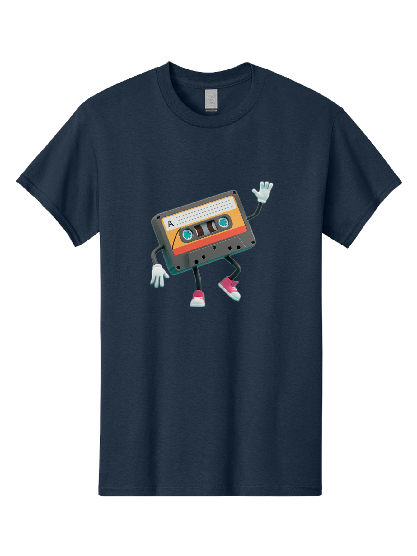 Cassette-Tape-A Men'S Graphic Tee, 100% Cotton, Comfortable Casual Summer Wear, Machine Washable, Retro Cassette Tape, Anthropomorphic Cassette, Cartoon Character, Mixtape Nostalgia, Retro Music, Funky Art, Playful Design, Vintage Vibes, Baa271