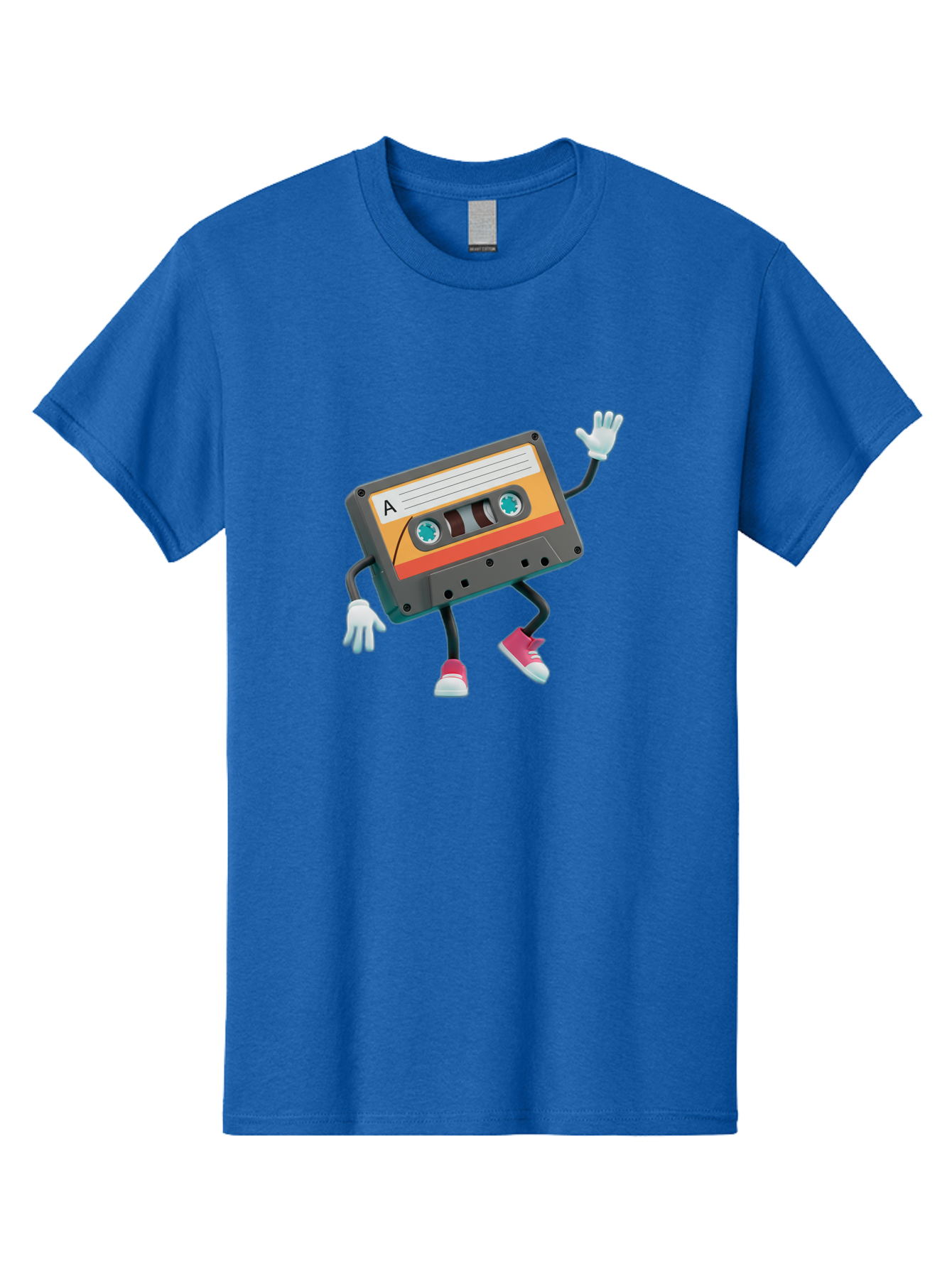 Cassette-Tape-A Men'S Graphic Tee, 100% Cotton, Comfortable Casual Summer Wear, Machine Washable, Retro Cassette Tape, Anthropomorphic Cassette, Cartoon Character, Mixtape Nostalgia, Retro Music, Funky Art, Playful Design, Vintage Vibes, Baa271