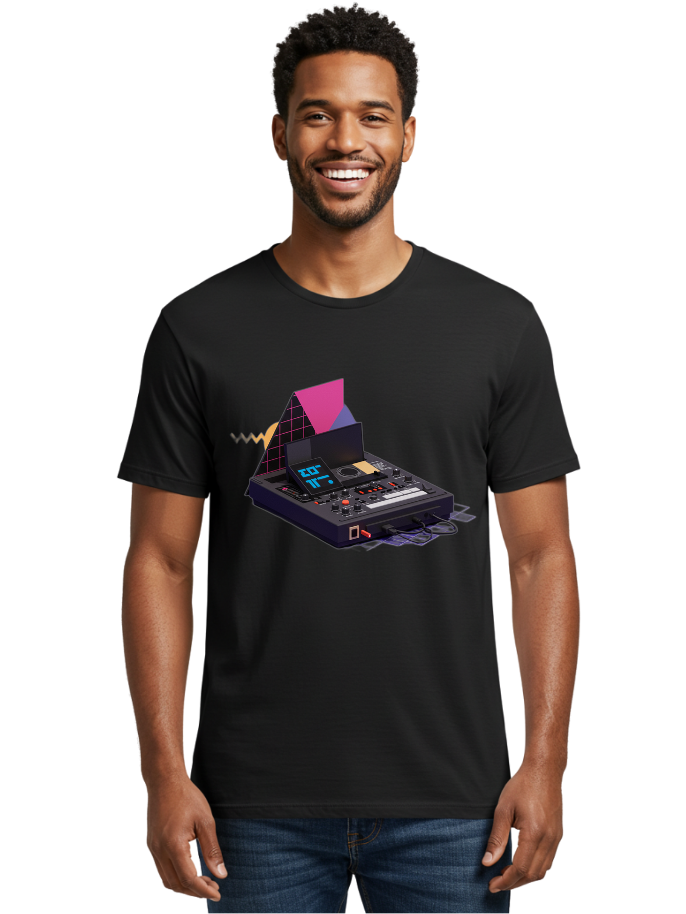 Cdj-Controller Men'S Graphic Tee, 100% Cotton, Comfortable Casual Summer Wear, Machine Washable, Audio Mixer, Sound Equipment, Music Production, Dj Setup, Electronic Dance Music, Audio Engineering, Sound Waves, Mix Control Baa279