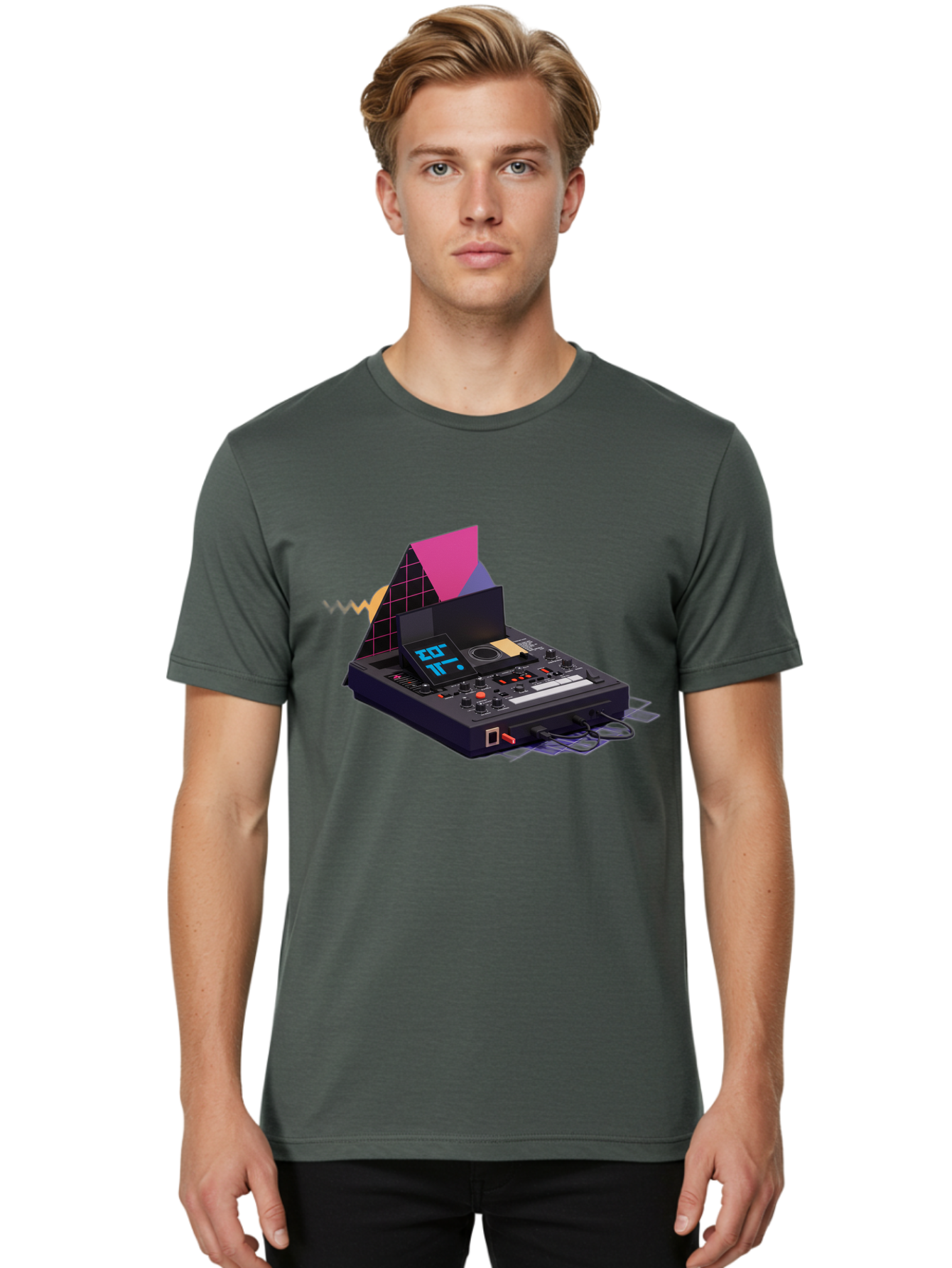 Cdj-Controller Men'S Graphic Tee, 100% Cotton, Comfortable Casual Summer Wear, Machine Washable, Audio Mixer, Sound Equipment, Music Production, Dj Setup, Electronic Dance Music, Audio Engineering, Sound Waves, Mix Control Baa279