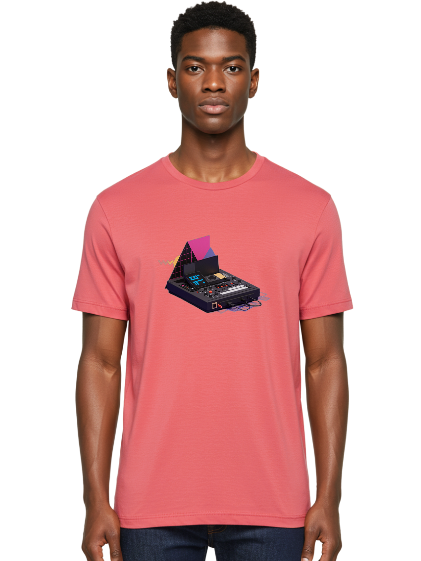Cdj-Controller Men'S Graphic Tee, 100% Cotton, Comfortable Casual Summer Wear, Machine Washable, Audio Mixer, Sound Equipment, Music Production, Dj Setup, Electronic Dance Music, Audio Engineering, Sound Waves, Mix Control Baa279