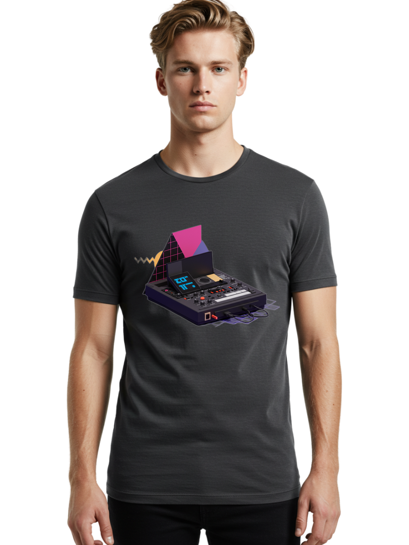 Cdj-Controller Men'S Graphic Tee, 100% Cotton, Comfortable Casual Summer Wear, Machine Washable, Audio Mixer, Sound Equipment, Music Production, Dj Setup, Electronic Dance Music, Audio Engineering, Sound Waves, Mix Control Baa279