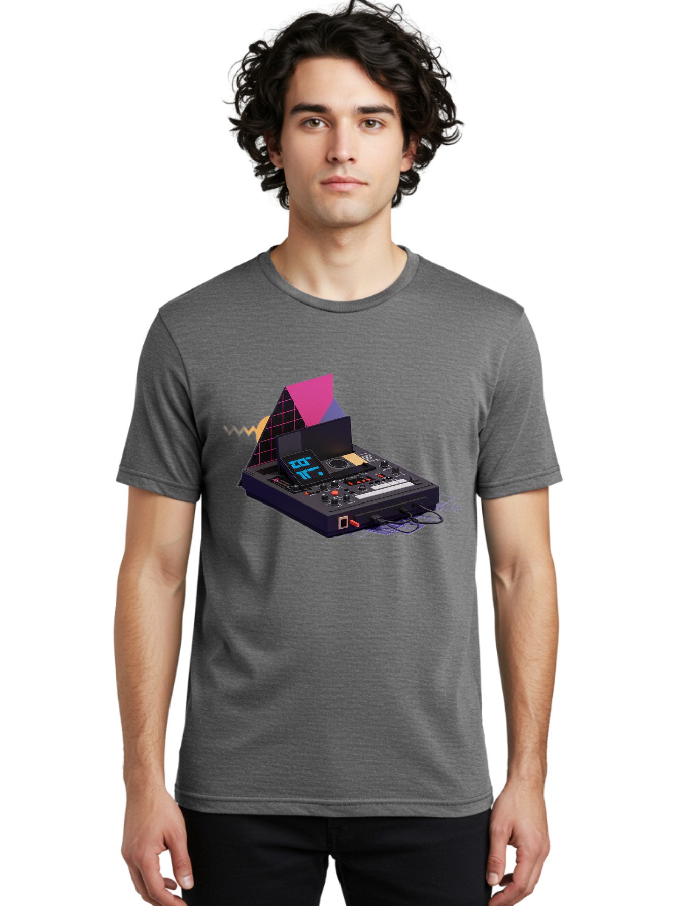 Cdj-Controller Men'S Graphic Tee, 100% Cotton, Comfortable Casual Summer Wear, Machine Washable, Audio Mixer, Sound Equipment, Music Production, Dj Setup, Electronic Dance Music, Audio Engineering, Sound Waves, Mix Control Baa279