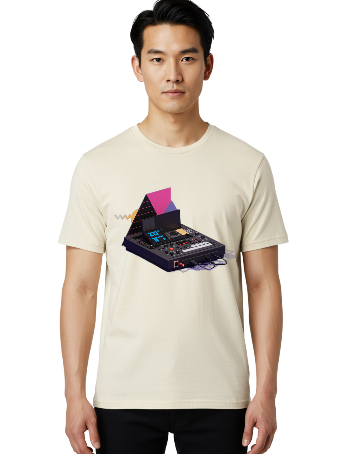 Cdj-Controller Men'S Graphic Tee, 100% Cotton, Comfortable Casual Summer Wear, Machine Washable, Audio Mixer, Sound Equipment, Music Production, Dj Setup, Electronic Dance Music, Audio Engineering, Sound Waves, Mix Control Baa279