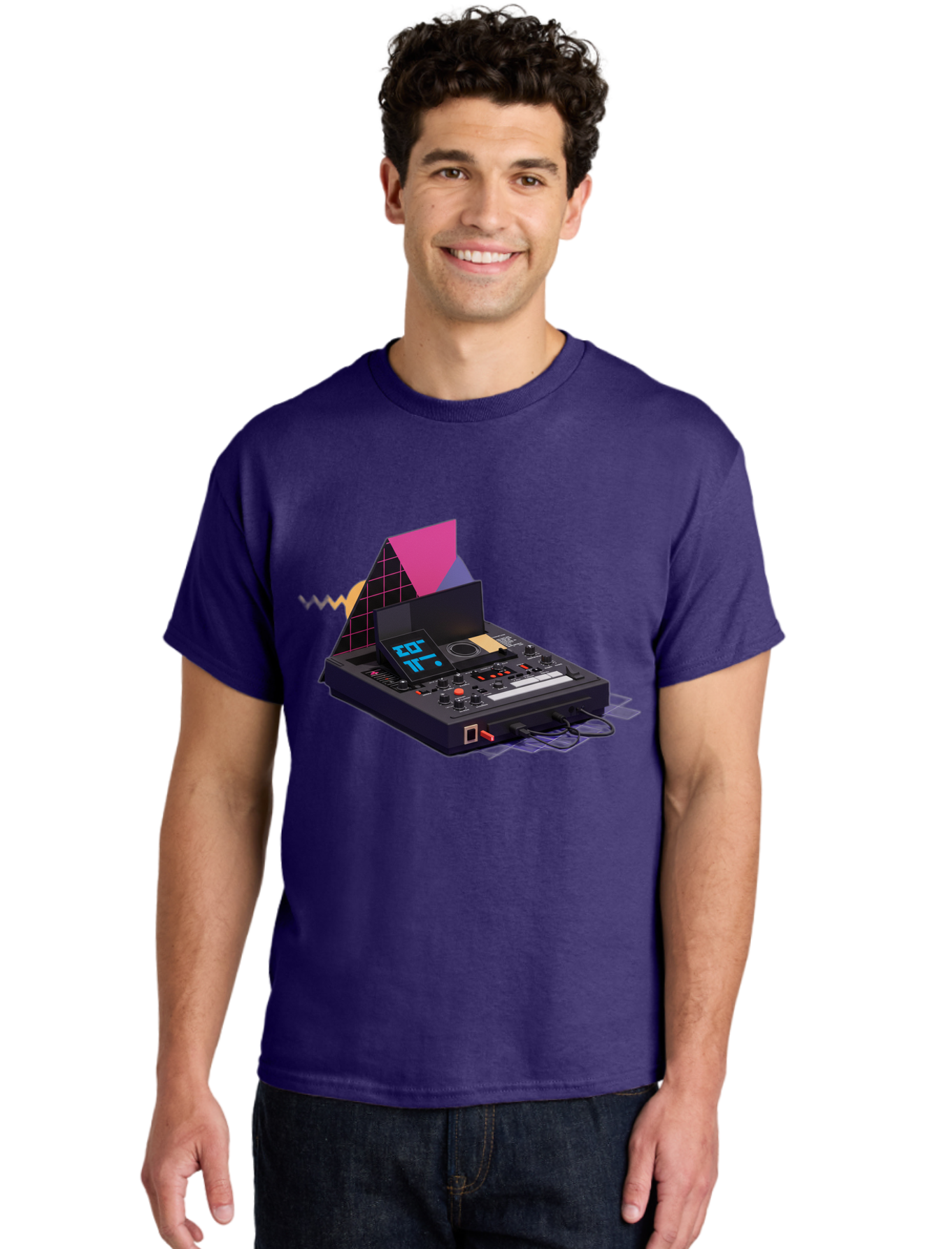 Cdj-Controller Men'S Graphic Tee, 100% Cotton, Comfortable Casual Summer Wear, Machine Washable, Audio Mixer, Sound Equipment, Music Production, Dj Setup, Electronic Dance Music, Audio Engineering, Sound Waves, Mix Control Baa279
