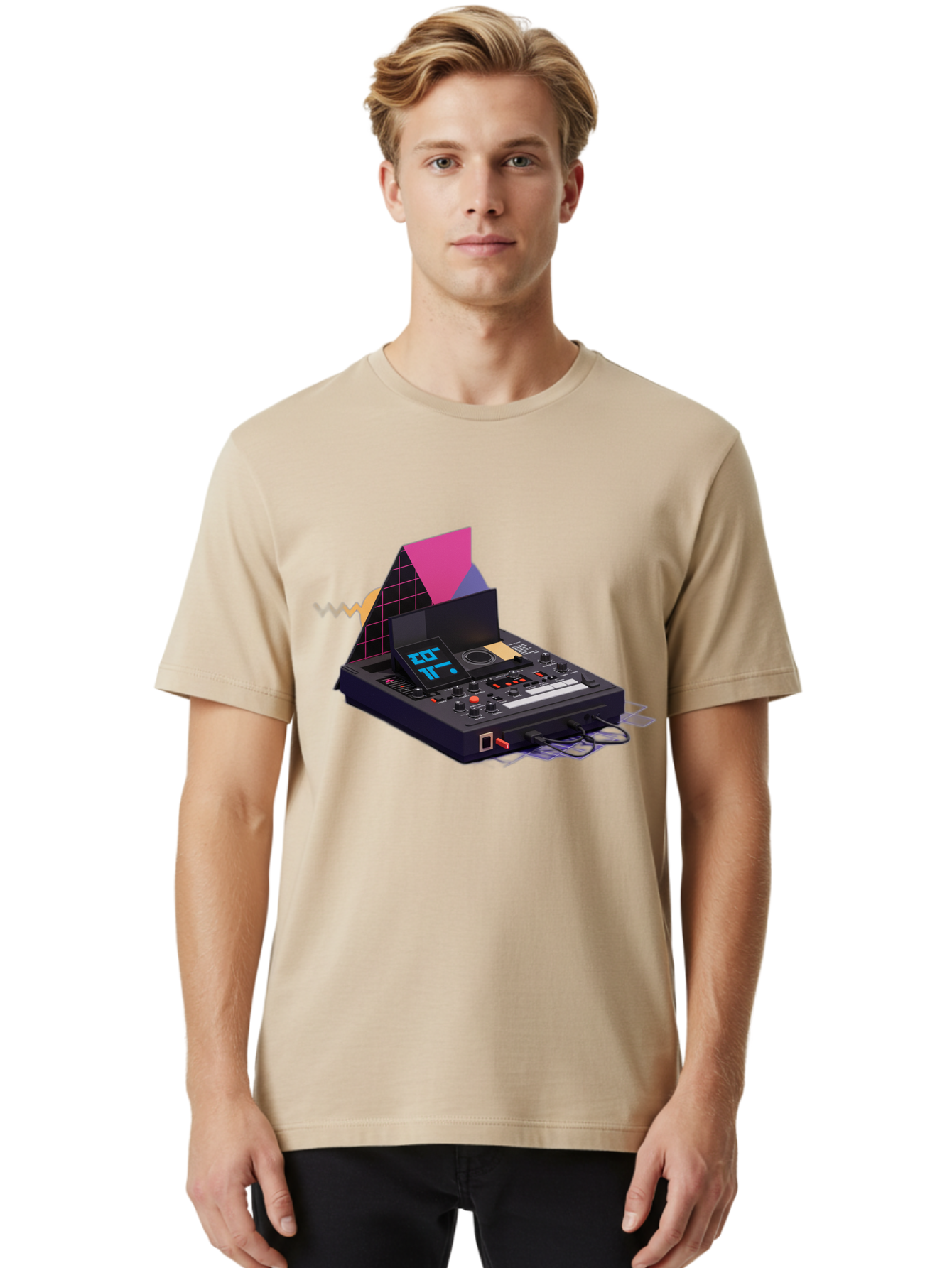 Cdj-Controller Men'S Graphic Tee, 100% Cotton, Comfortable Casual Summer Wear, Machine Washable, Audio Mixer, Sound Equipment, Music Production, Dj Setup, Electronic Dance Music, Audio Engineering, Sound Waves, Mix Control Baa279