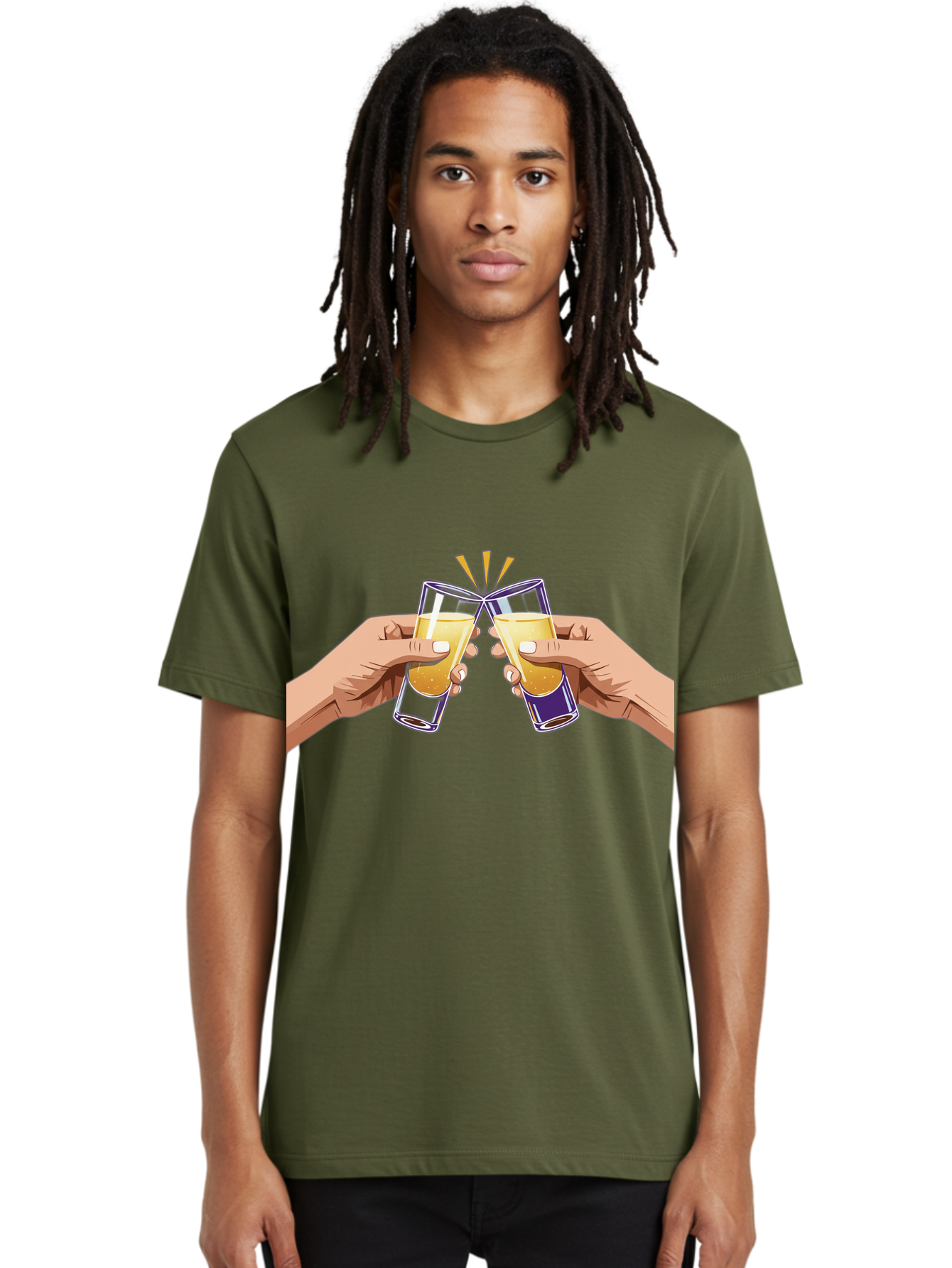 Cheers-1 Men'S Graphic Tee, 100% Cotton, Comfortable Casual Summer Wear, Machine Washable, Toasting Glasses, Celebratory Drinks, Champagne Toast, Beer Cheers, Happy Hour, Party Time, Festive Atmosphere, Social Gathering Baa283