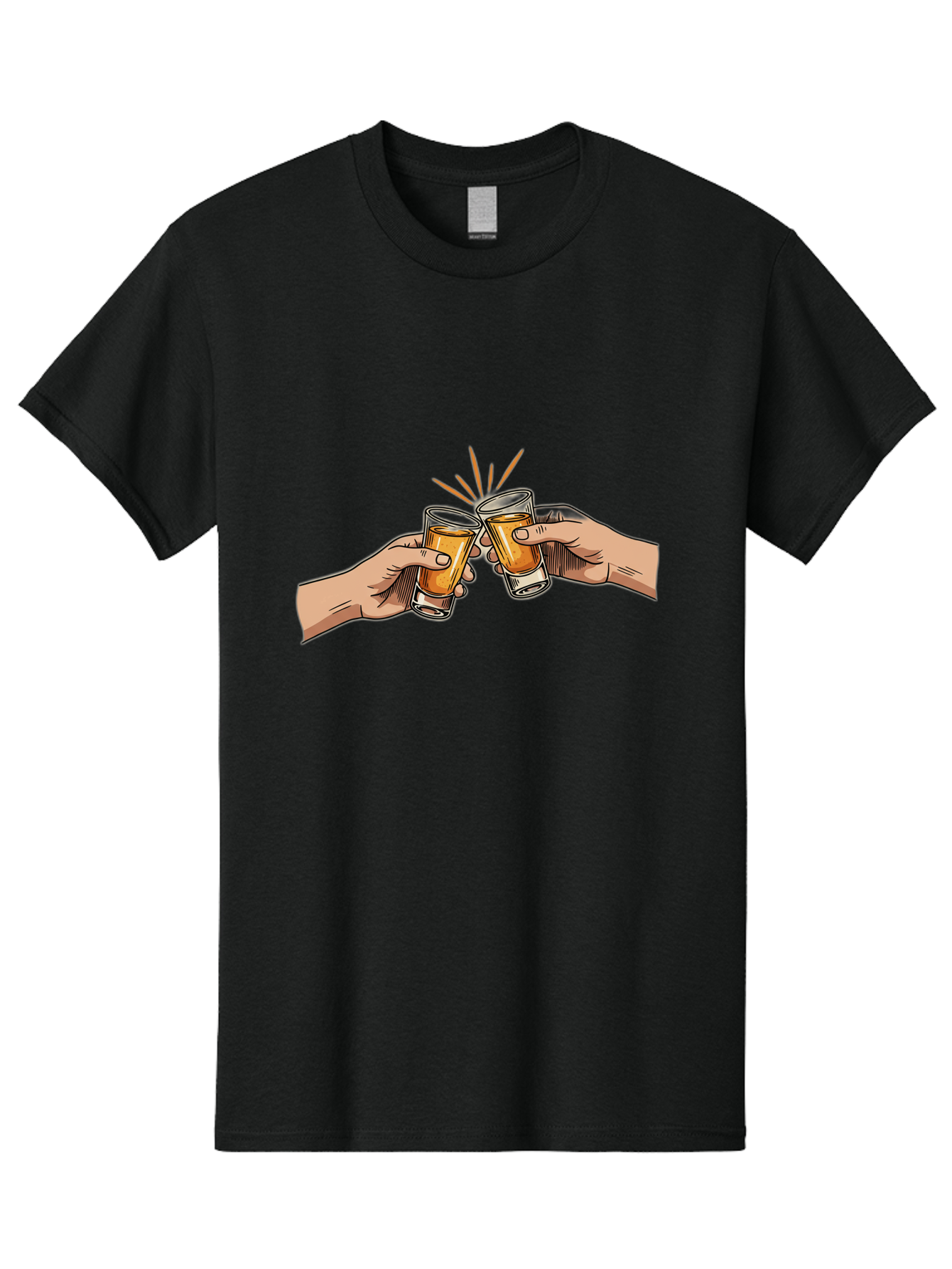 Cheers-3 Men'S Graphic Tee, 100% Cotton, Comfortable Casual Summer Wear, Machine Washable, Clinking Glasses, Beer Cheers, Toast Together, Celebratory Drinks, Friendship Bonding, Social Gathering, Adult Beverages Baa285