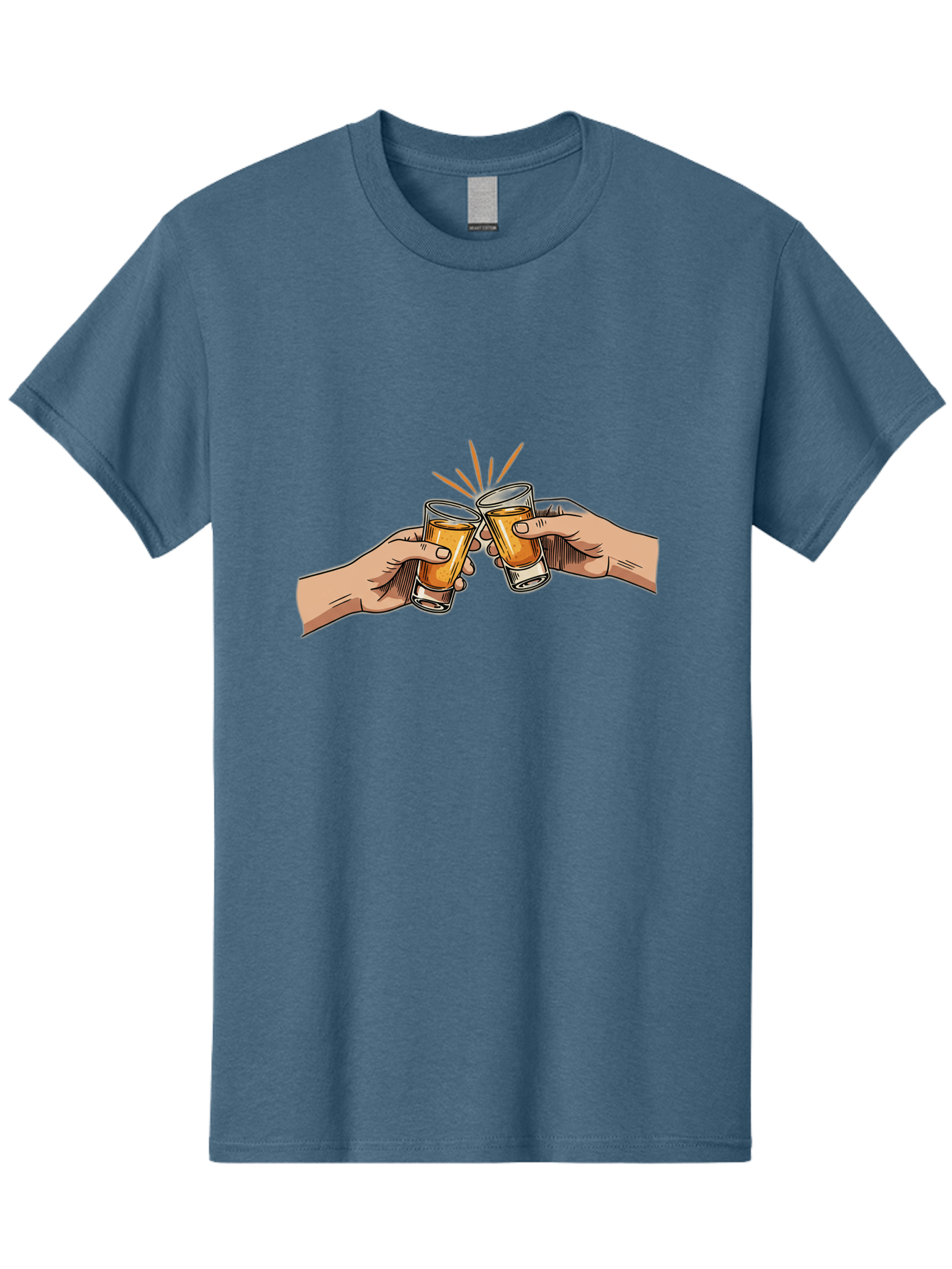 Cheers-3 Men'S Graphic Tee, 100% Cotton, Comfortable Casual Summer Wear, Machine Washable, Clinking Glasses, Beer Cheers, Toast Together, Celebratory Drinks, Friendship Bonding, Social Gathering, Adult Beverages Baa285