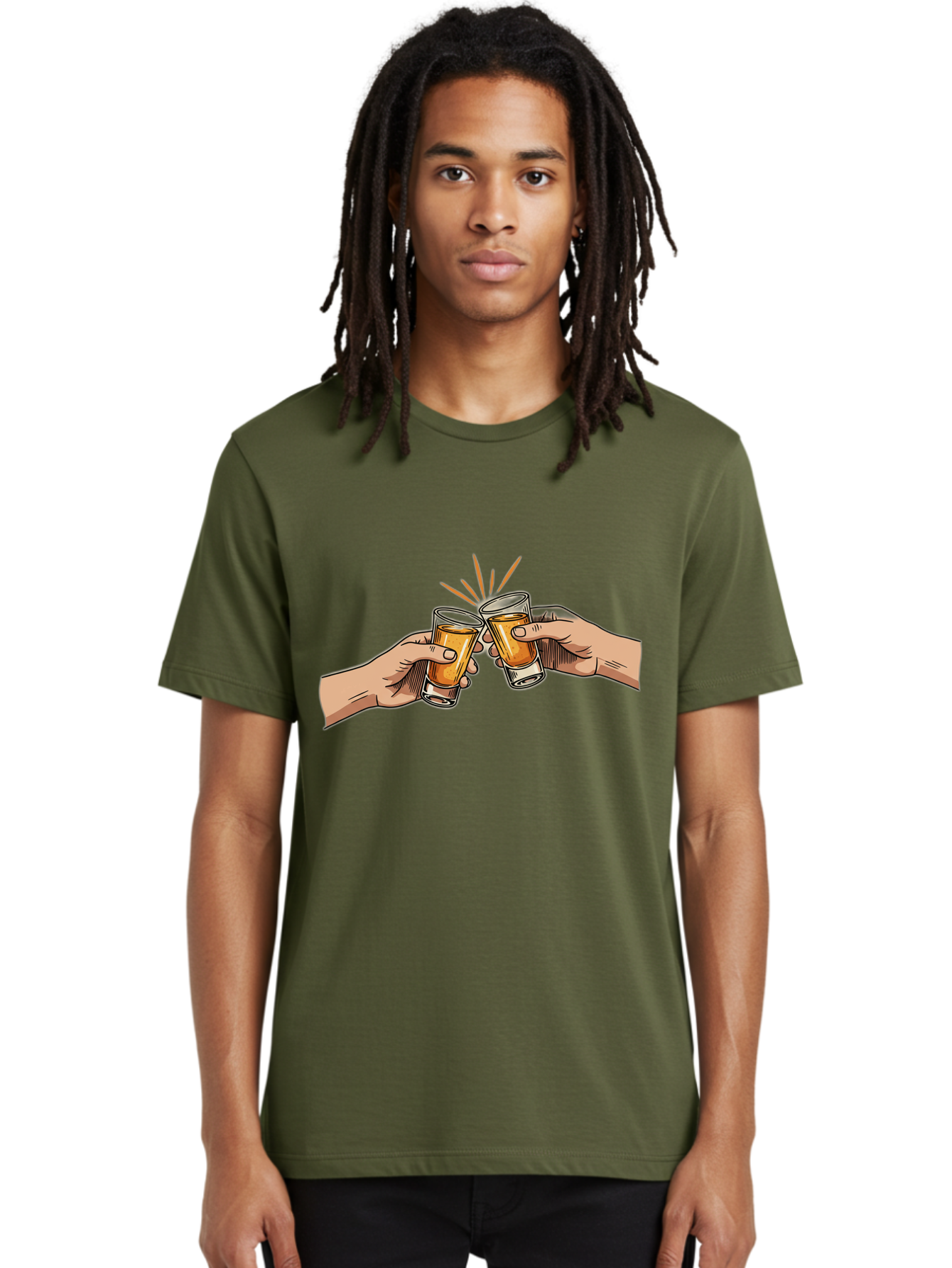 Cheers-3 Men'S Graphic Tee, 100% Cotton, Comfortable Casual Summer Wear, Machine Washable, Clinking Glasses, Beer Cheers, Toast Together, Celebratory Drinks, Friendship Bonding, Social Gathering, Adult Beverages Baa285