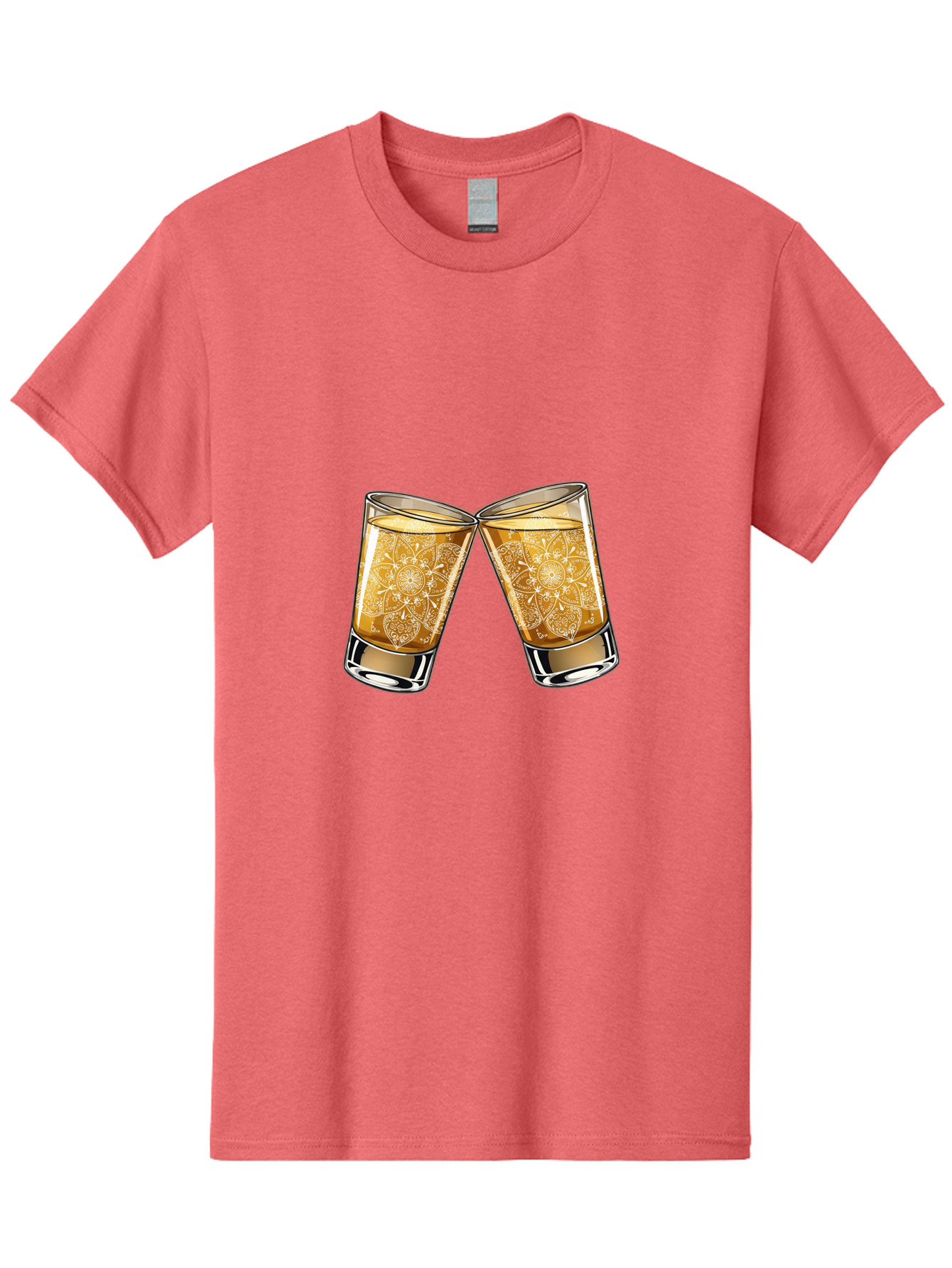 Cheers-4 Men'S Graphic Tee, 100% Cotton, Comfortable Casual Summer Wear, Machine Washable, Whiskey Glasses, Shot Glasses, Cheers Toast, Celebration Drink, Spirits, Luxury Glassware, Ornate Design, Festive Atmosphere, Party, Drink Together Baa286