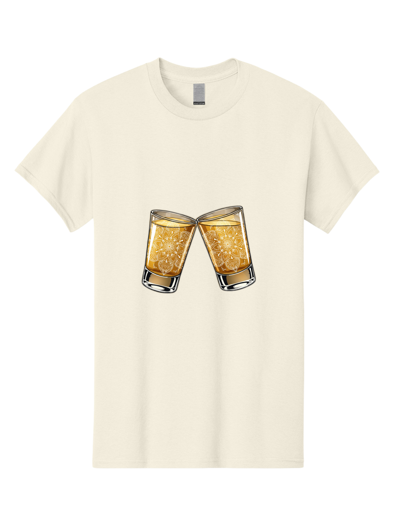 Cheers-4 Men'S Graphic Tee, 100% Cotton, Comfortable Casual Summer Wear, Machine Washable, Whiskey Glasses, Shot Glasses, Cheers Toast, Celebration Drink, Spirits, Luxury Glassware, Ornate Design, Festive Atmosphere, Party, Drink Together Baa286