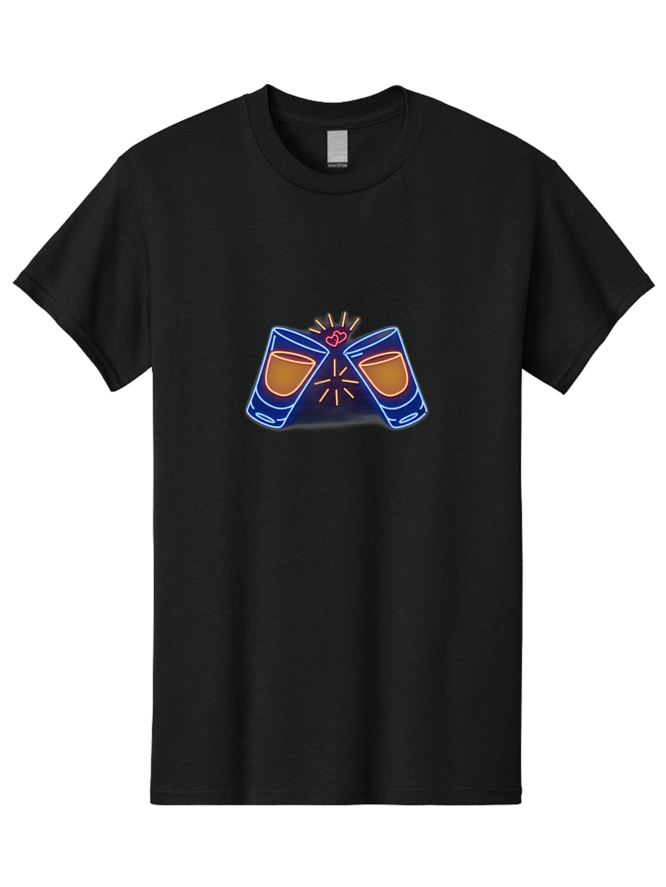 Cheers Men'S Graphic Tee, 100% Cotton, Comfortable Casual Summer Wear, Machine Washable, Cheersing Glasses, Toast, Love Heart, Celebration, Party, Friendship, Glasses Clinking, Festive Mood, Social Gathering Baa287