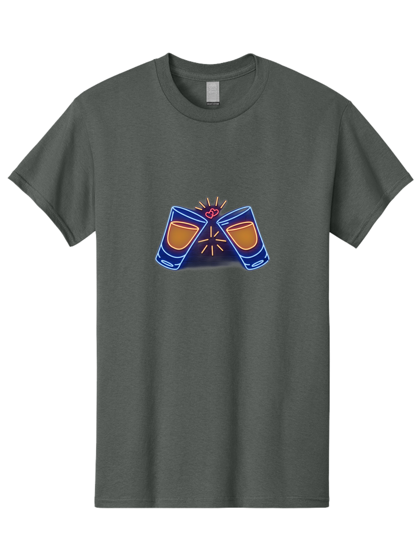 Cheers Men'S Graphic Tee, 100% Cotton, Comfortable Casual Summer Wear, Machine Washable, Cheersing Glasses, Toast, Love Heart, Celebration, Party, Friendship, Glasses Clinking, Festive Mood, Social Gathering Baa287