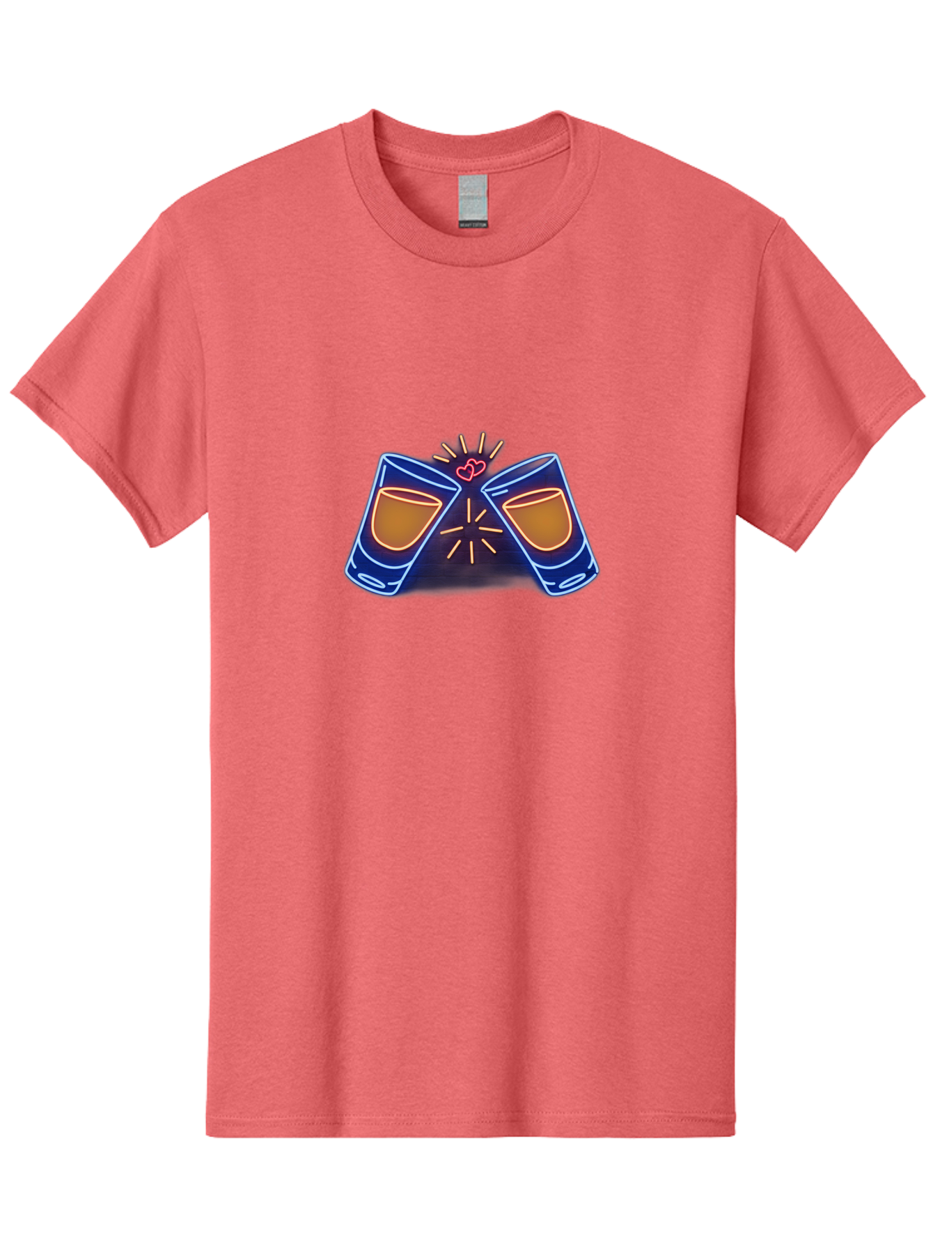 Cheers Men'S Graphic Tee, 100% Cotton, Comfortable Casual Summer Wear, Machine Washable, Cheersing Glasses, Toast, Love Heart, Celebration, Party, Friendship, Glasses Clinking, Festive Mood, Social Gathering Baa287