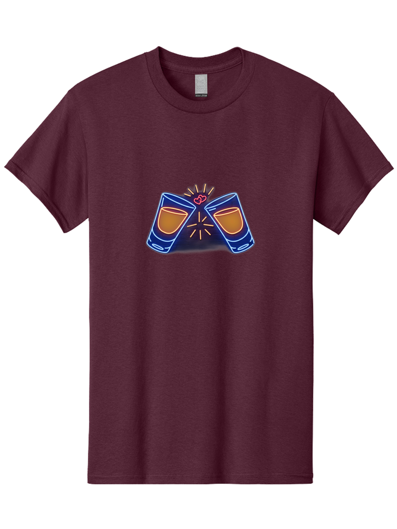 Cheers Men'S Graphic Tee, 100% Cotton, Comfortable Casual Summer Wear, Machine Washable, Cheersing Glasses, Toast, Love Heart, Celebration, Party, Friendship, Glasses Clinking, Festive Mood, Social Gathering Baa287
