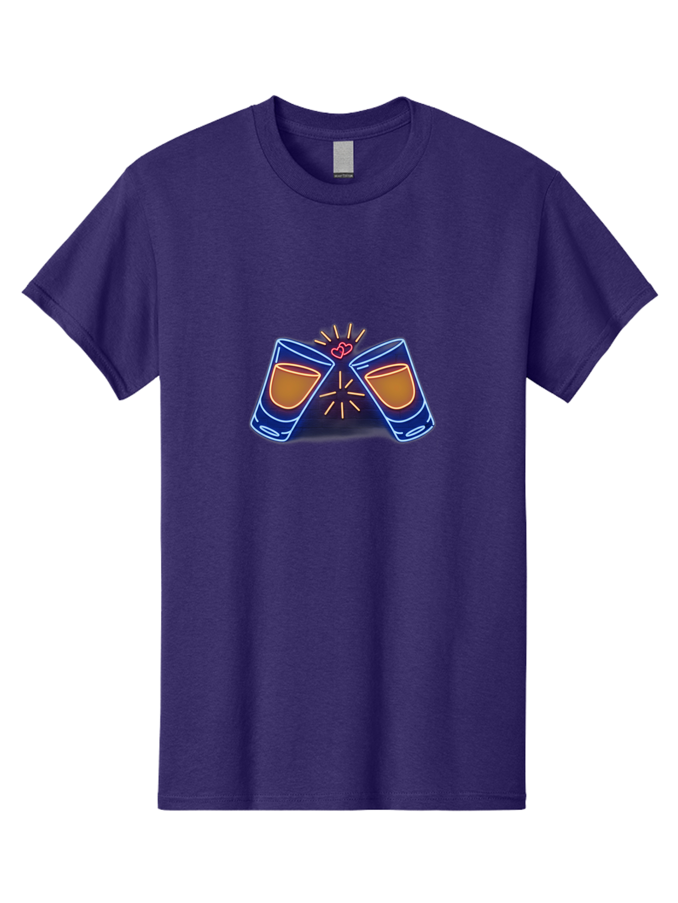 Cheers Men'S Graphic Tee, 100% Cotton, Comfortable Casual Summer Wear, Machine Washable, Cheersing Glasses, Toast, Love Heart, Celebration, Party, Friendship, Glasses Clinking, Festive Mood, Social Gathering Baa287