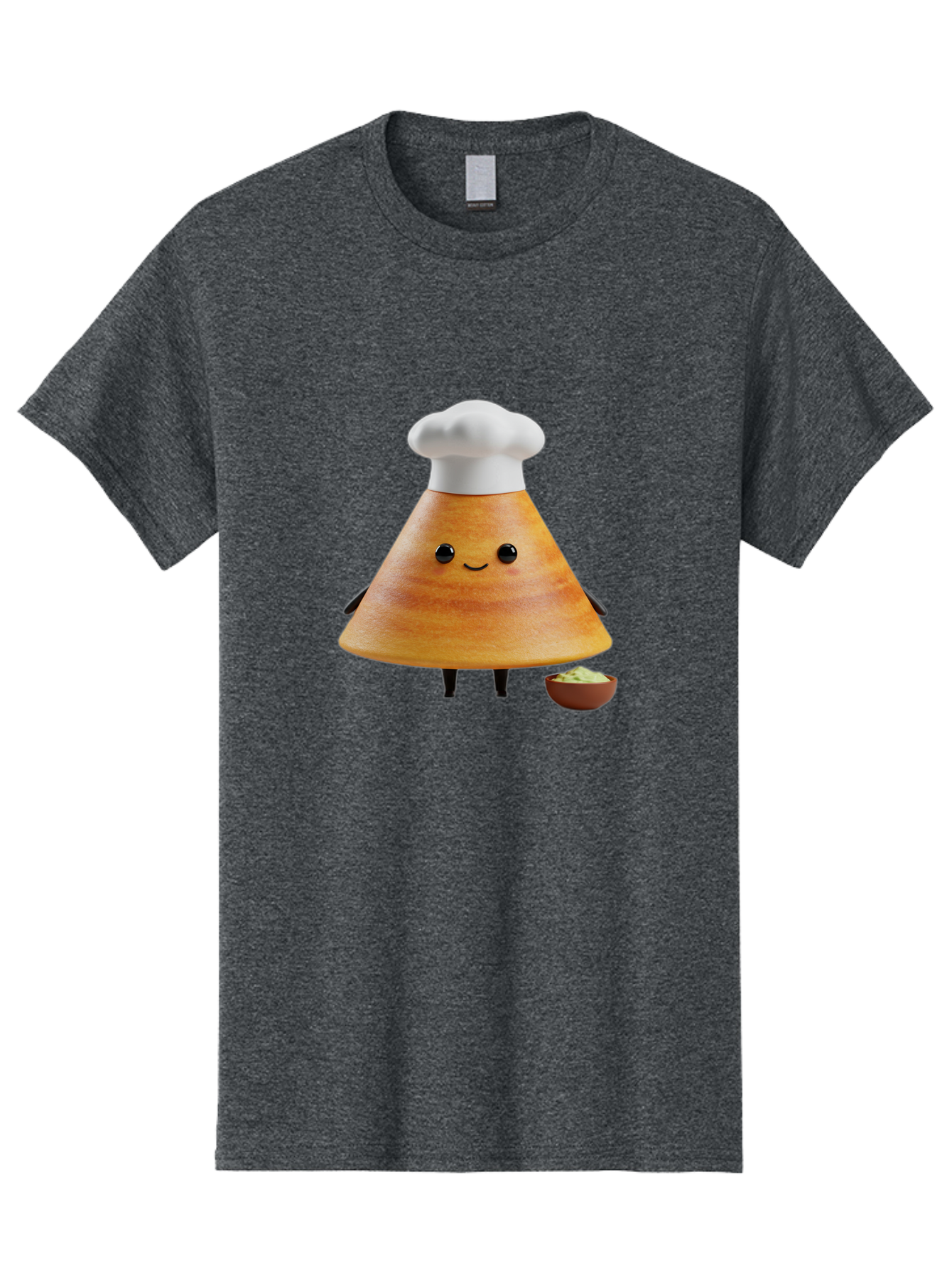 Chef-Cone Men'S Graphic Tee, 100% Cotton, Comfortable Casual Summer Wear, Machine Washable, Cartoon Character, Chef Hat, Cooking, Food, Sauce, Condiment, Kitchen, Culinary, Recipe, Cartoon Mascot, Anthropomorphic, 3D Illustration Baa288