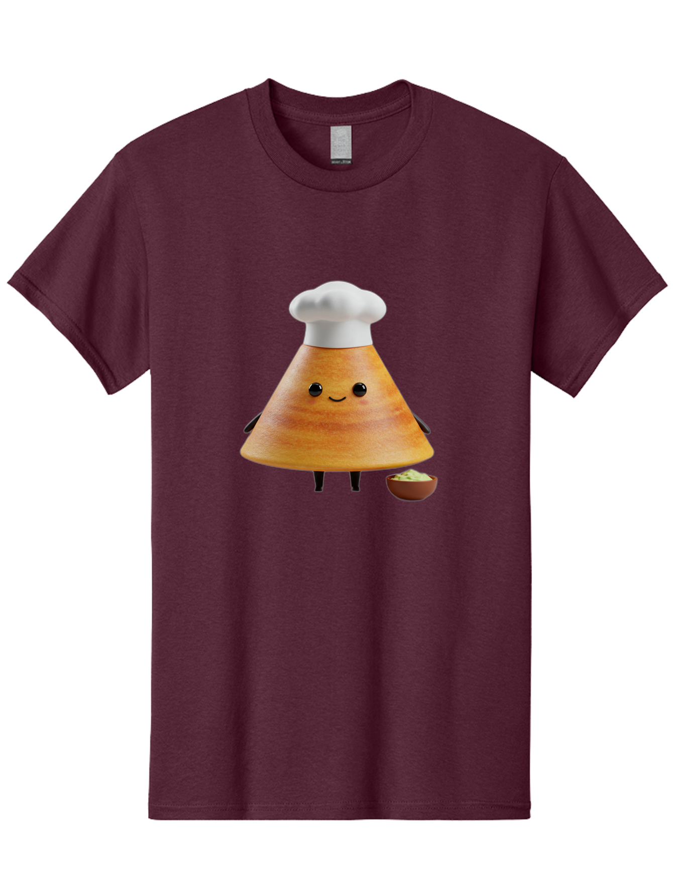 Chef-Cone Men'S Graphic Tee, 100% Cotton, Comfortable Casual Summer Wear, Machine Washable, Cartoon Character, Chef Hat, Cooking, Food, Sauce, Condiment, Kitchen, Culinary, Recipe, Cartoon Mascot, Anthropomorphic, 3D Illustration Baa288
