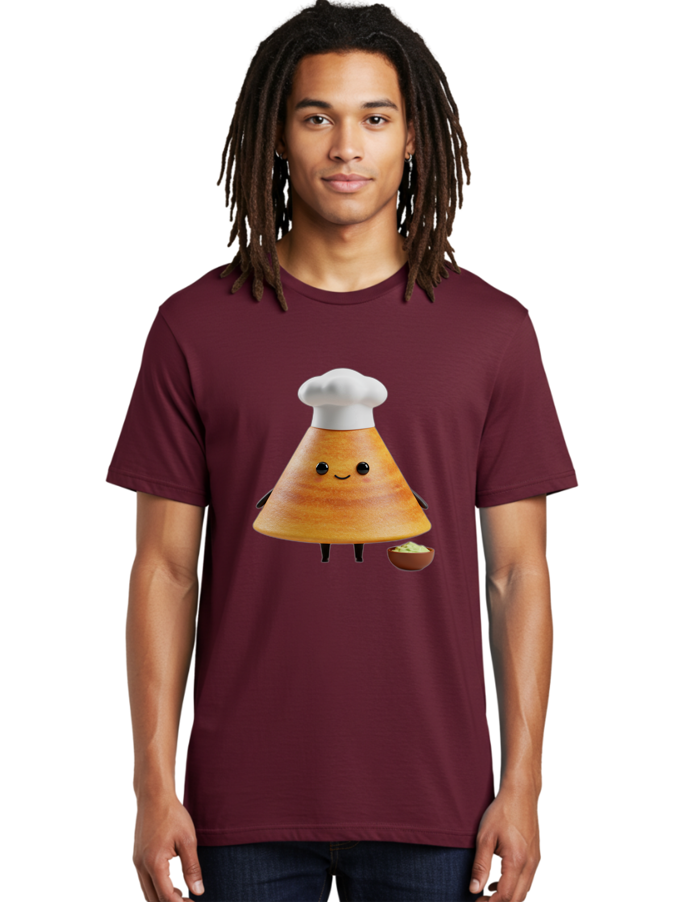Chef-Cone Men'S Graphic Tee, 100% Cotton, Comfortable Casual Summer Wear, Machine Washable, Cartoon Character, Chef Hat, Cooking, Food, Sauce, Condiment, Kitchen, Culinary, Recipe, Cartoon Mascot, Anthropomorphic, 3D Illustration Baa288