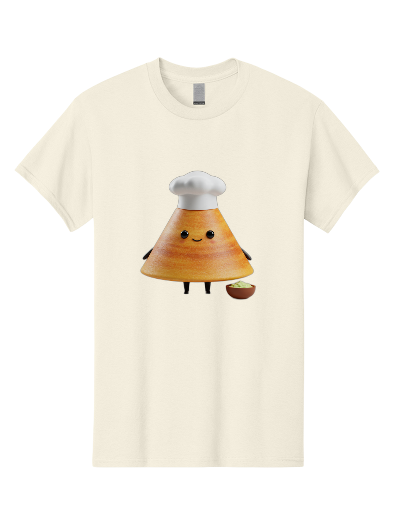 Chef-Cone Men'S Graphic Tee, 100% Cotton, Comfortable Casual Summer Wear, Machine Washable, Cartoon Character, Chef Hat, Cooking, Food, Sauce, Condiment, Kitchen, Culinary, Recipe, Cartoon Mascot, Anthropomorphic, 3D Illustration Baa288