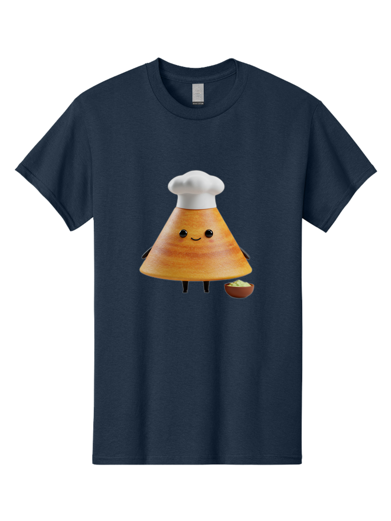 Chef-Cone Men'S Graphic Tee, 100% Cotton, Comfortable Casual Summer Wear, Machine Washable, Cartoon Character, Chef Hat, Cooking, Food, Sauce, Condiment, Kitchen, Culinary, Recipe, Cartoon Mascot, Anthropomorphic, 3D Illustration Baa288