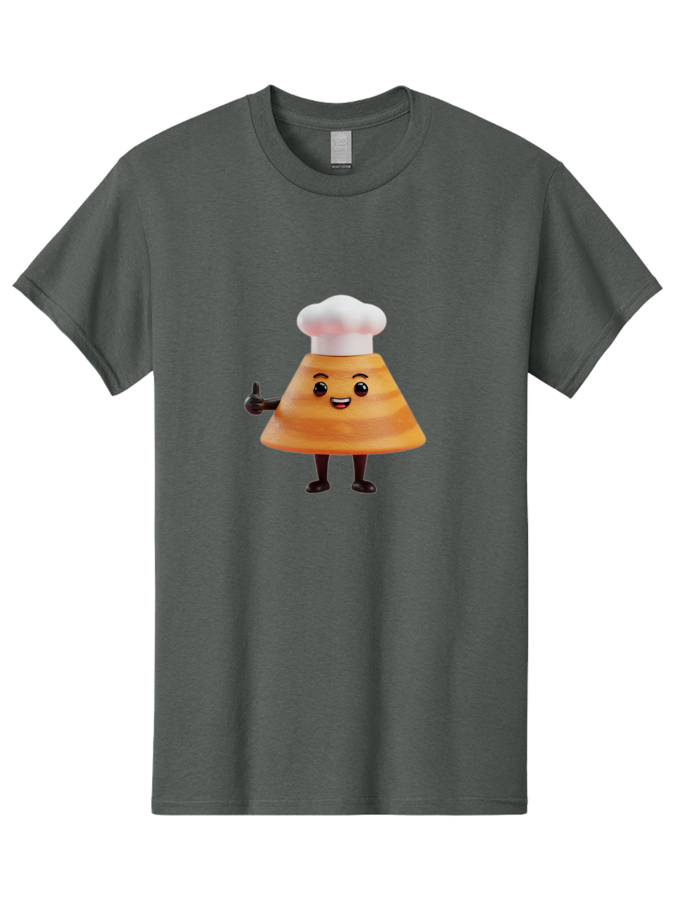 Chef-Hat-Mushroom-Character Men'S Graphic Tee, 100% Cotton, Comfortable Casual Summer Wear, Machine Washable, Cartoon Mushroom, Chef Hat, Thumbs Up, Happy Face, Cooking, Culinary, Chef Character, Mushroom Mascot, Kitchen, Funny, Adorable, Baa289