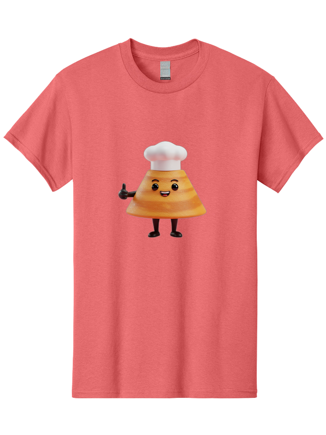 Chef-Hat-Mushroom-Character Men'S Graphic Tee, 100% Cotton, Comfortable Casual Summer Wear, Machine Washable, Cartoon Mushroom, Chef Hat, Thumbs Up, Happy Face, Cooking, Culinary, Chef Character, Mushroom Mascot, Kitchen, Funny, Adorable, Baa289