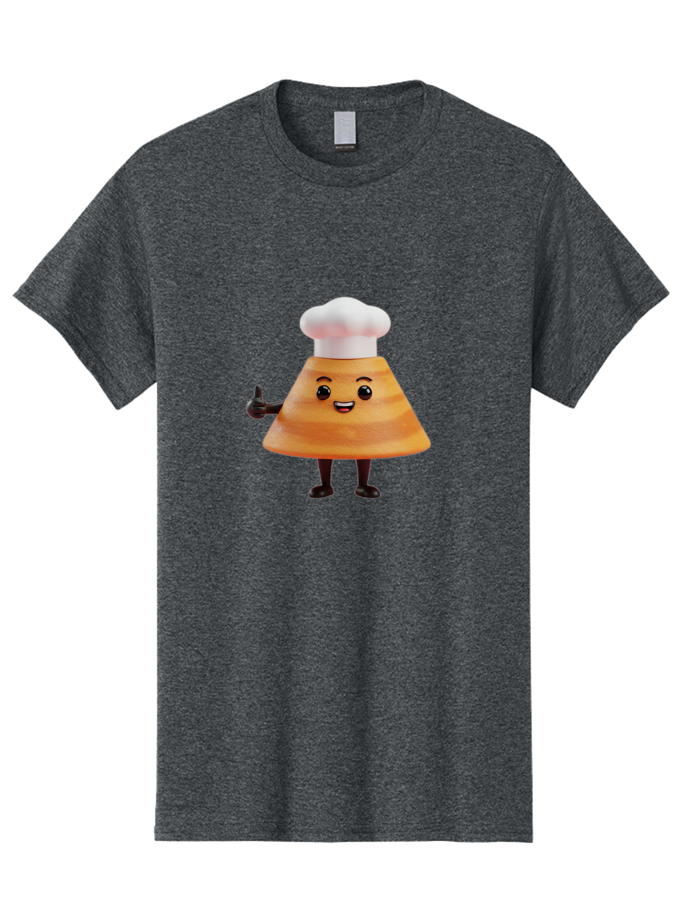 Chef-Hat-Mushroom-Character Men'S Graphic Tee, 100% Cotton, Comfortable Casual Summer Wear, Machine Washable, Cartoon Mushroom, Chef Hat, Thumbs Up, Happy Face, Cooking, Culinary, Chef Character, Mushroom Mascot, Kitchen, Funny, Adorable, Baa289