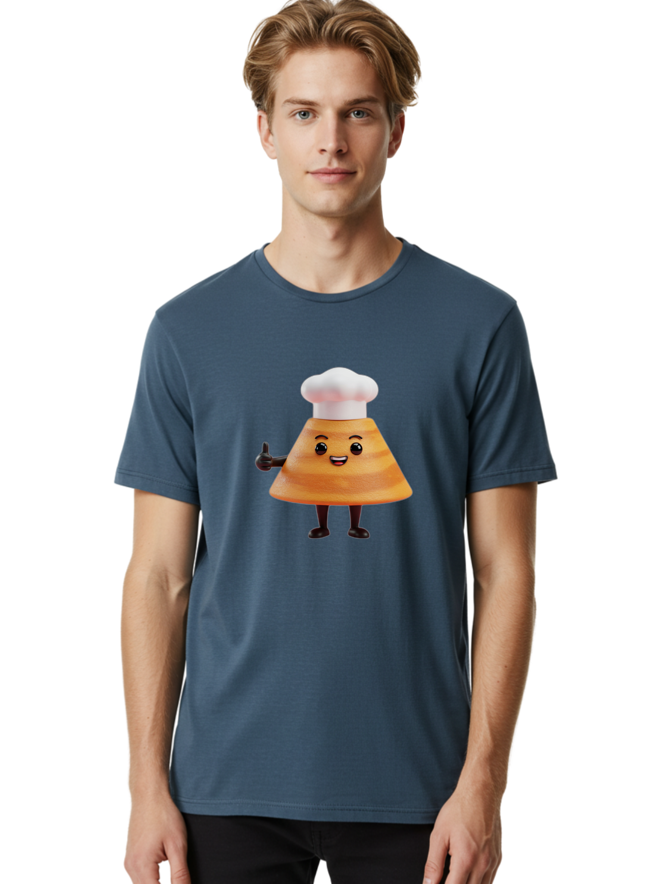 Chef-Hat-Mushroom-Character Men'S Graphic Tee, 100% Cotton, Comfortable Casual Summer Wear, Machine Washable, Cartoon Mushroom, Chef Hat, Thumbs Up, Happy Face, Cooking, Culinary, Chef Character, Mushroom Mascot, Kitchen, Funny, Adorable, Baa289