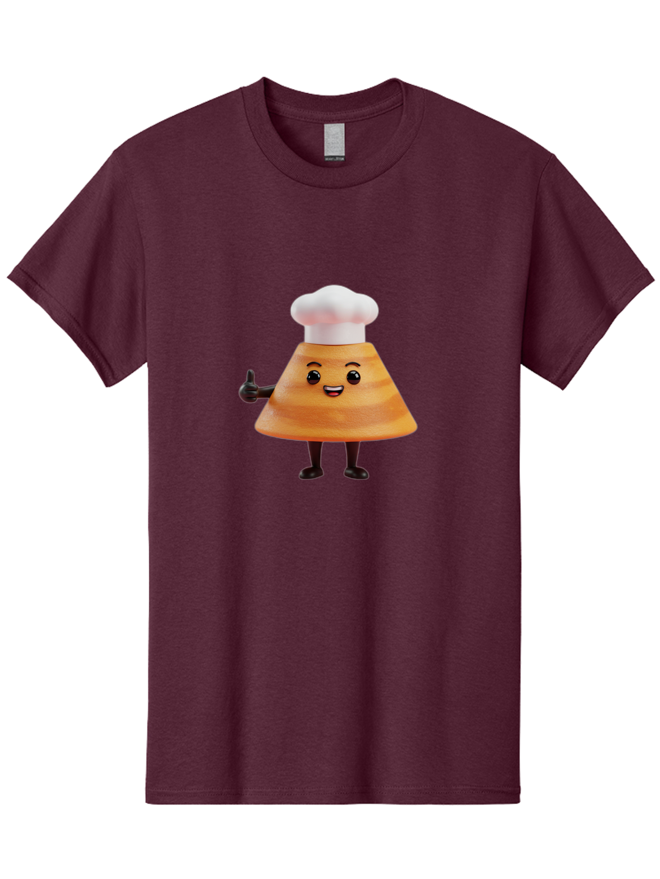 Chef-Hat-Mushroom-Character Men'S Graphic Tee, 100% Cotton, Comfortable Casual Summer Wear, Machine Washable, Cartoon Mushroom, Chef Hat, Thumbs Up, Happy Face, Cooking, Culinary, Chef Character, Mushroom Mascot, Kitchen, Funny, Adorable, Baa289