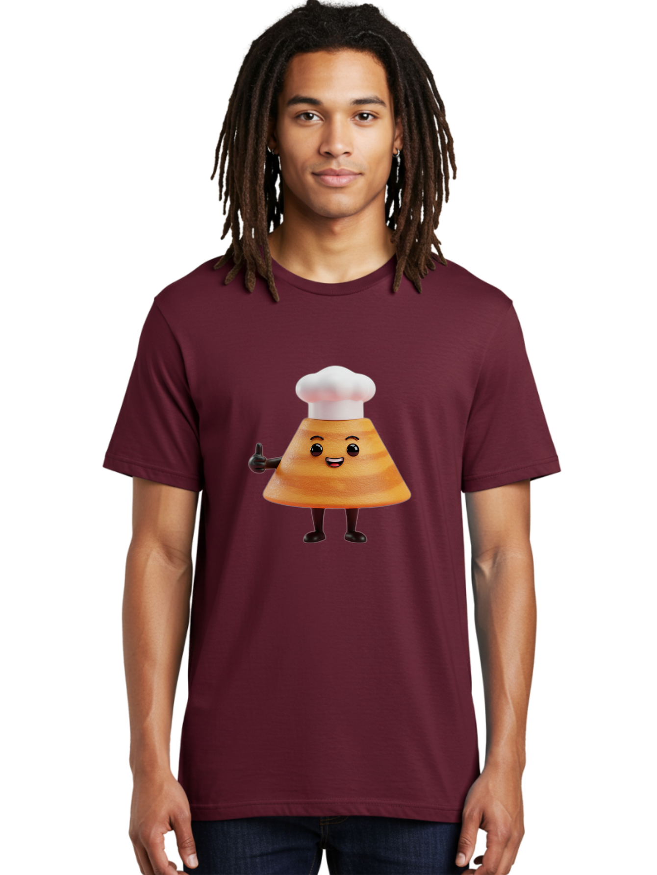 Chef-Hat-Mushroom-Character Men'S Graphic Tee, 100% Cotton, Comfortable Casual Summer Wear, Machine Washable, Cartoon Mushroom, Chef Hat, Thumbs Up, Happy Face, Cooking, Culinary, Chef Character, Mushroom Mascot, Kitchen, Funny, Adorable, Baa289