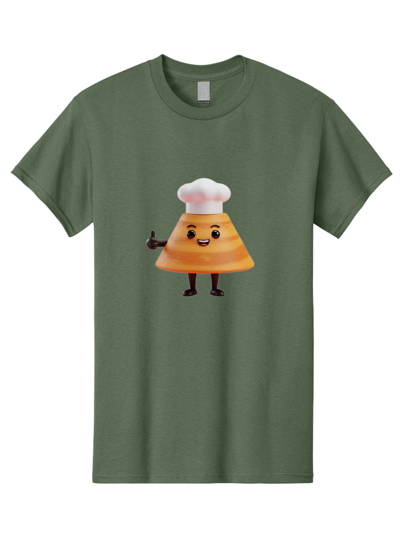 Chef-Hat-Mushroom-Character Men'S Graphic Tee, 100% Cotton, Comfortable Casual Summer Wear, Machine Washable, Cartoon Mushroom, Chef Hat, Thumbs Up, Happy Face, Cooking, Culinary, Chef Character, Mushroom Mascot, Kitchen, Funny, Adorable, Baa289