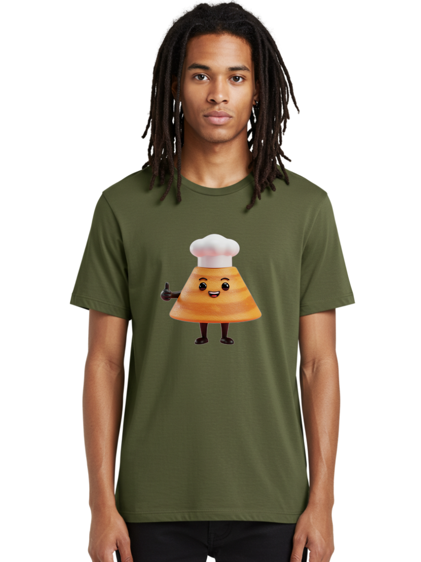 Chef-Hat-Mushroom-Character Men'S Graphic Tee, 100% Cotton, Comfortable Casual Summer Wear, Machine Washable, Cartoon Mushroom, Chef Hat, Thumbs Up, Happy Face, Cooking, Culinary, Chef Character, Mushroom Mascot, Kitchen, Funny, Adorable, Baa289