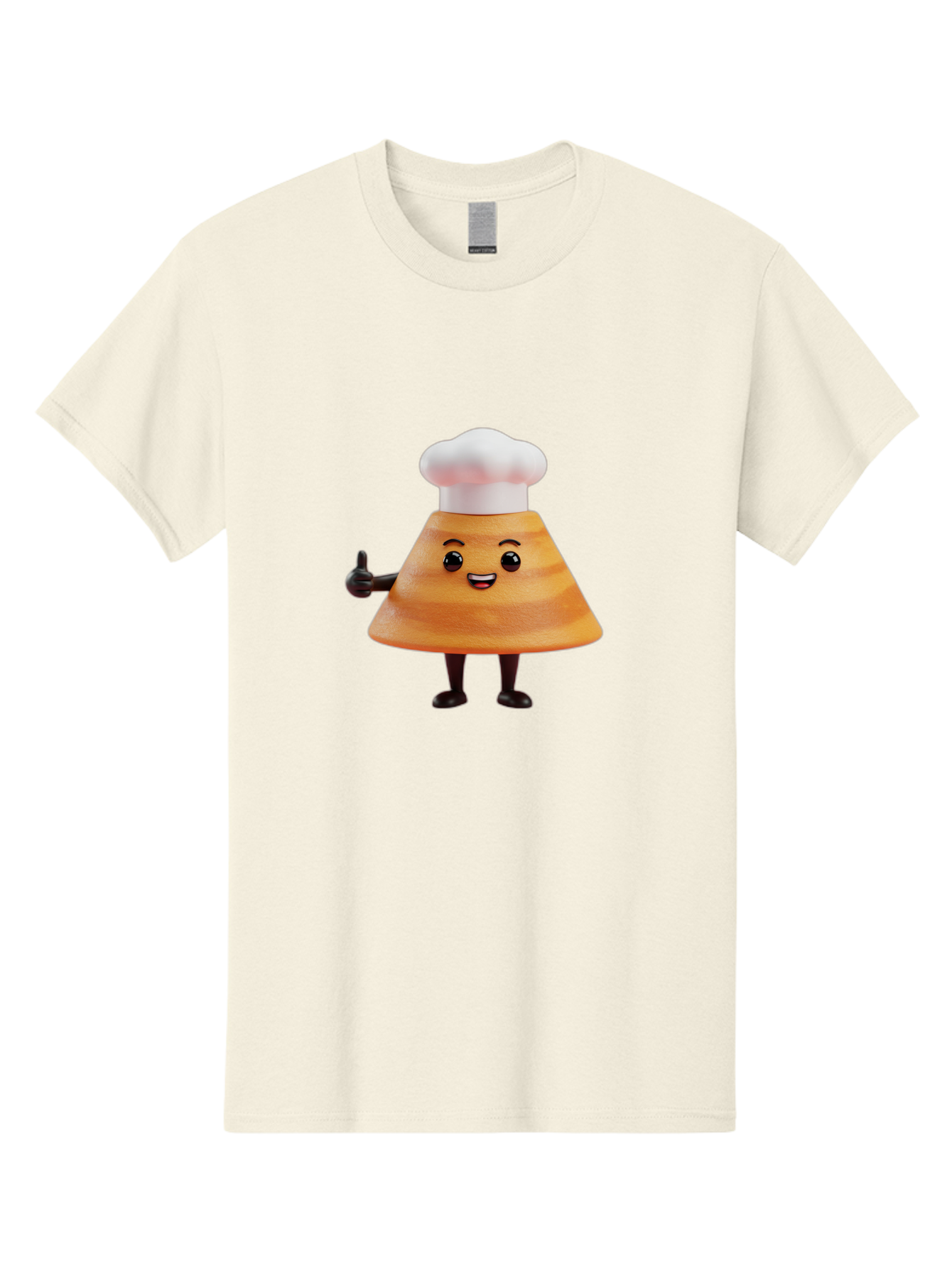 Chef-Hat-Mushroom-Character Men'S Graphic Tee, 100% Cotton, Comfortable Casual Summer Wear, Machine Washable, Cartoon Mushroom, Chef Hat, Thumbs Up, Happy Face, Cooking, Culinary, Chef Character, Mushroom Mascot, Kitchen, Funny, Adorable, Baa289