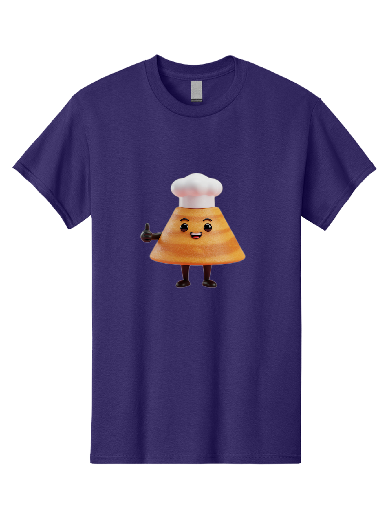 Chef-Hat-Mushroom-Character Men'S Graphic Tee, 100% Cotton, Comfortable Casual Summer Wear, Machine Washable, Cartoon Mushroom, Chef Hat, Thumbs Up, Happy Face, Cooking, Culinary, Chef Character, Mushroom Mascot, Kitchen, Funny, Adorable, Baa289