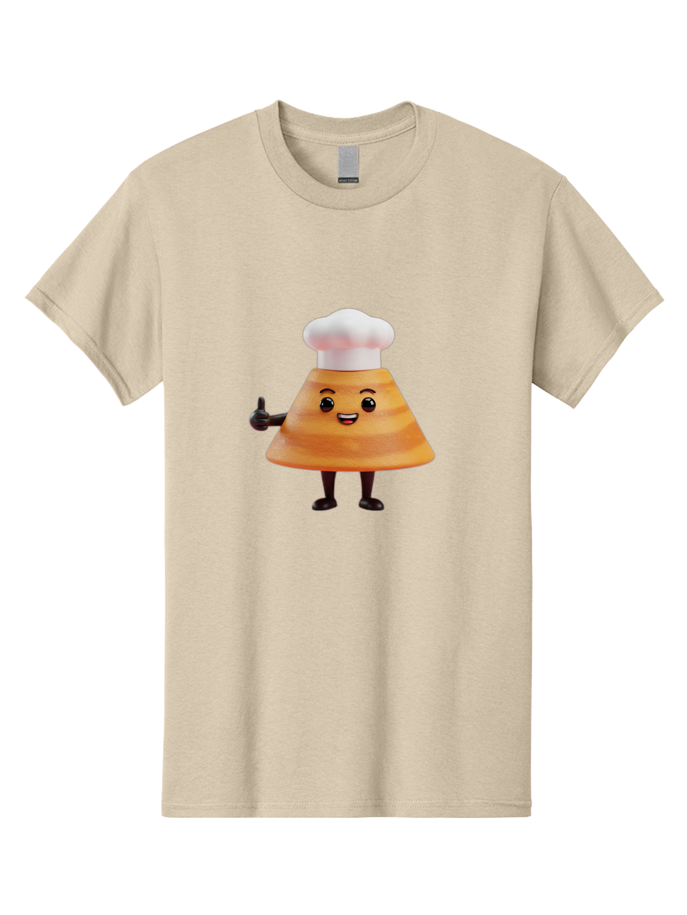 Chef-Hat-Mushroom-Character Men'S Graphic Tee, 100% Cotton, Comfortable Casual Summer Wear, Machine Washable, Cartoon Mushroom, Chef Hat, Thumbs Up, Happy Face, Cooking, Culinary, Chef Character, Mushroom Mascot, Kitchen, Funny, Adorable, Baa289