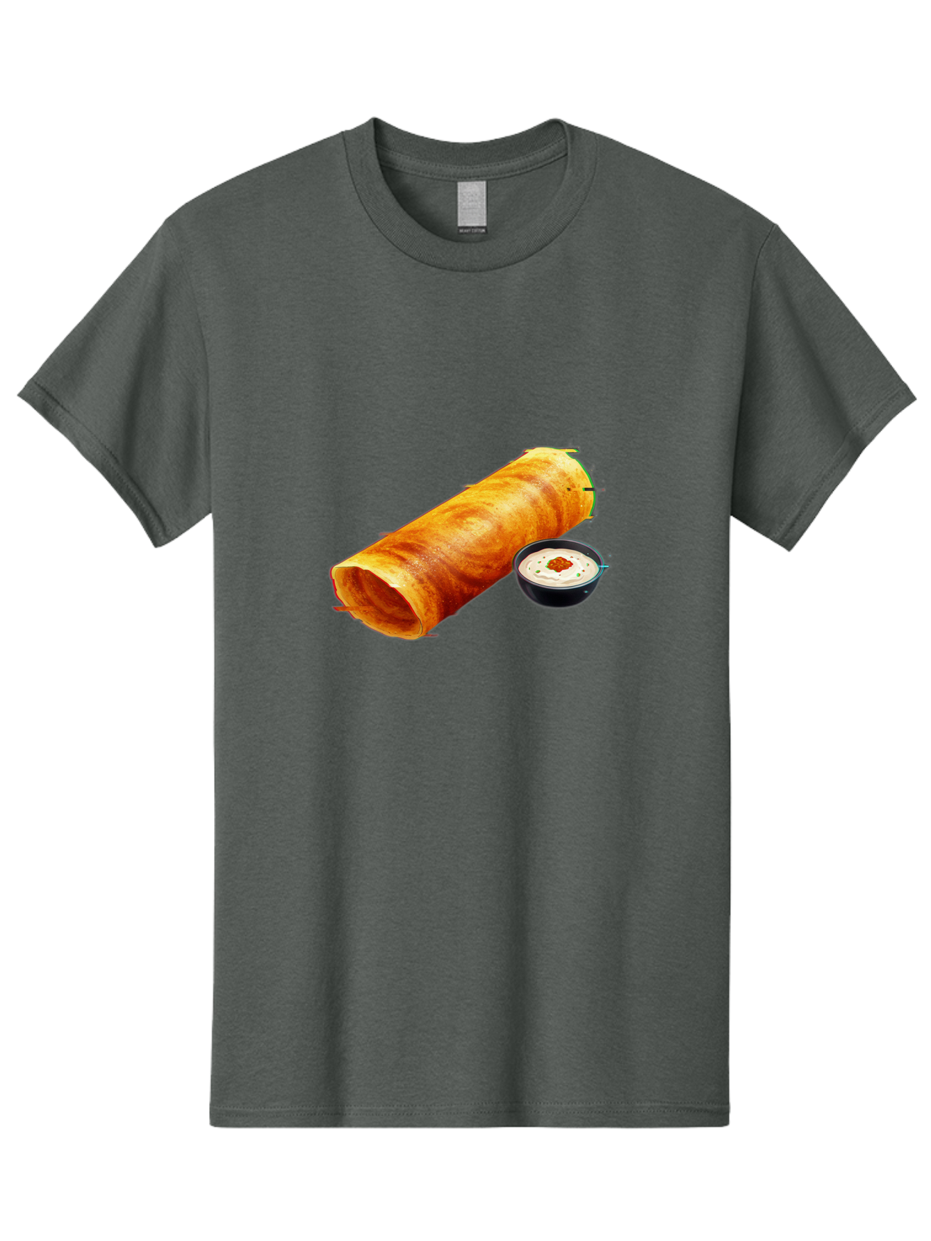Chicken-Roll Men'S Graphic Tee, 100% Cotton, Comfortable Casual Summer Wear, Machine Washable, Masala Dosa, South Indian Cuisine, Dosa With Chutney, Indian Breakfast, Street Food, Traditional Recipe, Dosa Roll, Chutney Bowl, Crispy Dosa, Baa291