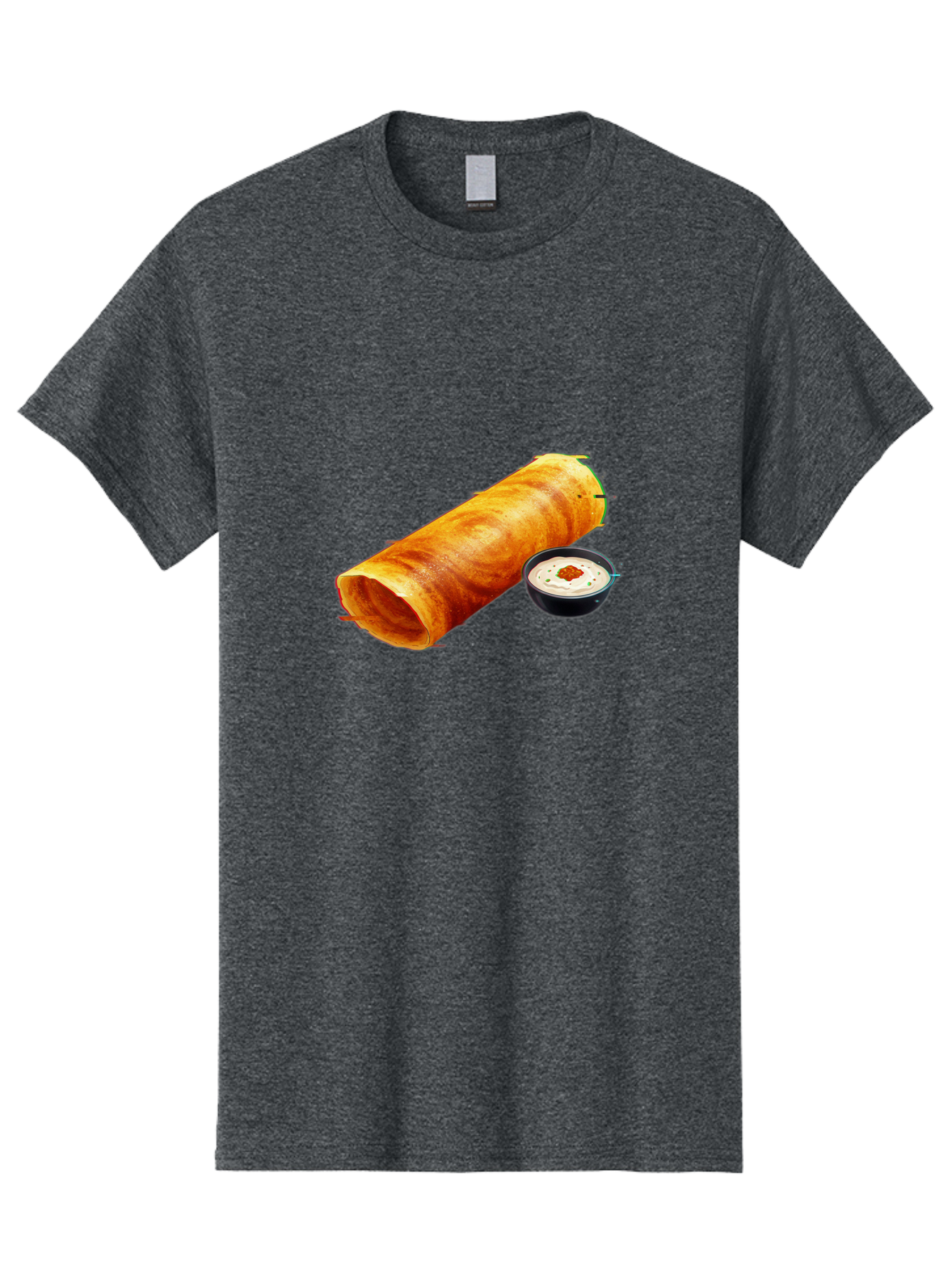 Chicken-Roll Men'S Graphic Tee, 100% Cotton, Comfortable Casual Summer Wear, Machine Washable, Masala Dosa, South Indian Cuisine, Dosa With Chutney, Indian Breakfast, Street Food, Traditional Recipe, Dosa Roll, Chutney Bowl, Crispy Dosa, Baa291