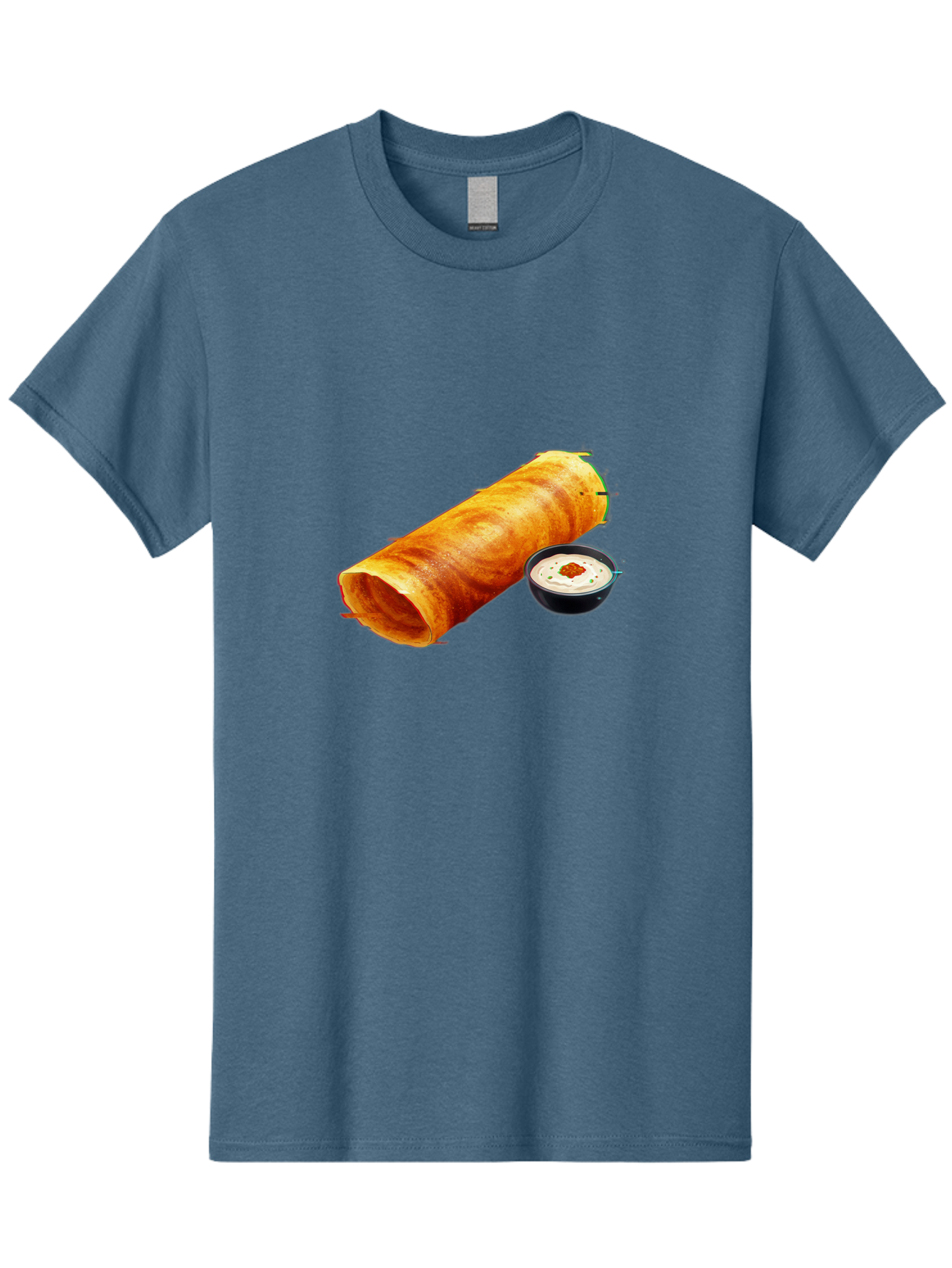 Chicken-Roll Men'S Graphic Tee, 100% Cotton, Comfortable Casual Summer Wear, Machine Washable, Masala Dosa, South Indian Cuisine, Dosa With Chutney, Indian Breakfast, Street Food, Traditional Recipe, Dosa Roll, Chutney Bowl, Crispy Dosa, Baa291