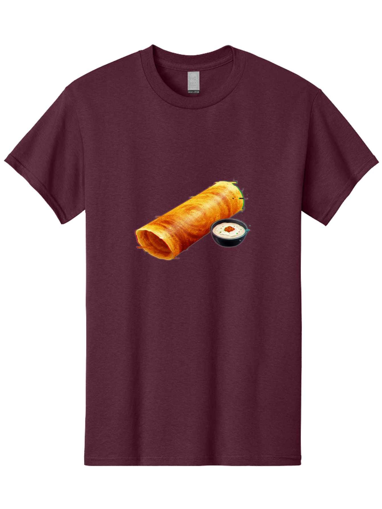 Chicken-Roll Men'S Graphic Tee, 100% Cotton, Comfortable Casual Summer Wear, Machine Washable, Masala Dosa, South Indian Cuisine, Dosa With Chutney, Indian Breakfast, Street Food, Traditional Recipe, Dosa Roll, Chutney Bowl, Crispy Dosa, Baa291