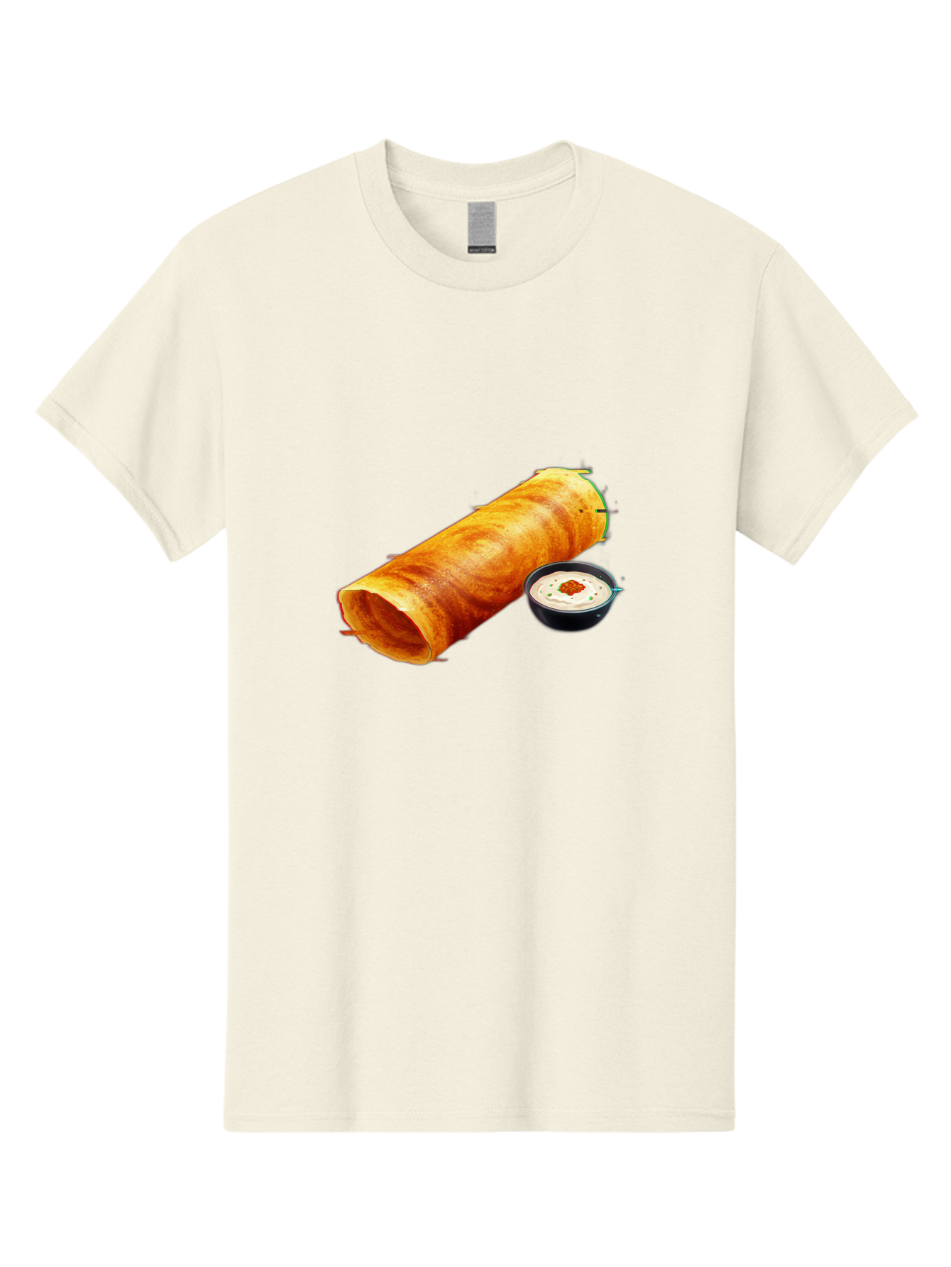 Chicken-Roll Men'S Graphic Tee, 100% Cotton, Comfortable Casual Summer Wear, Machine Washable, Masala Dosa, South Indian Cuisine, Dosa With Chutney, Indian Breakfast, Street Food, Traditional Recipe, Dosa Roll, Chutney Bowl, Crispy Dosa, Baa291