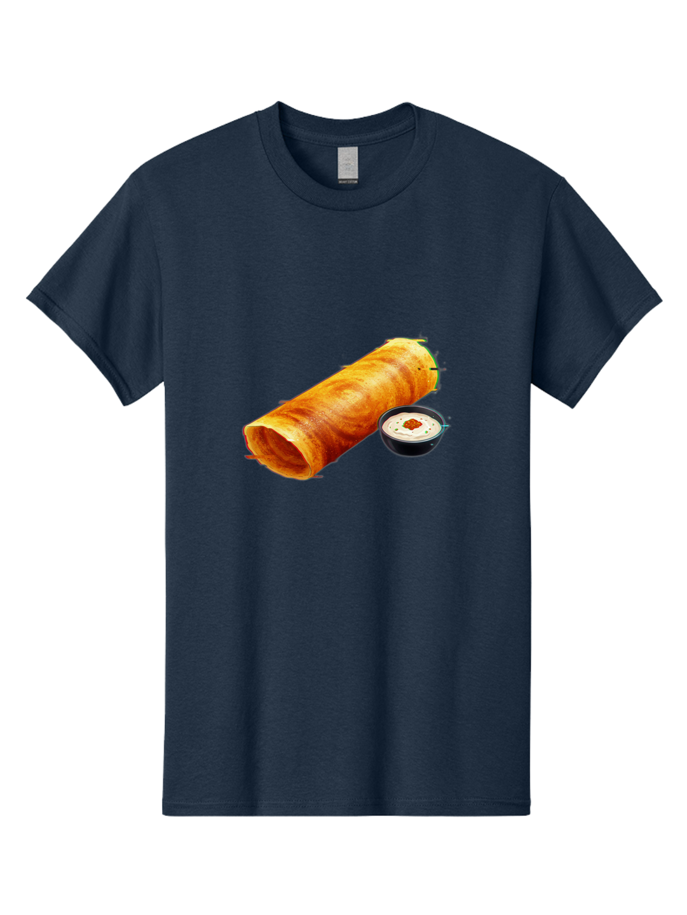 Chicken-Roll Men'S Graphic Tee, 100% Cotton, Comfortable Casual Summer Wear, Machine Washable, Masala Dosa, South Indian Cuisine, Dosa With Chutney, Indian Breakfast, Street Food, Traditional Recipe, Dosa Roll, Chutney Bowl, Crispy Dosa, Baa291
