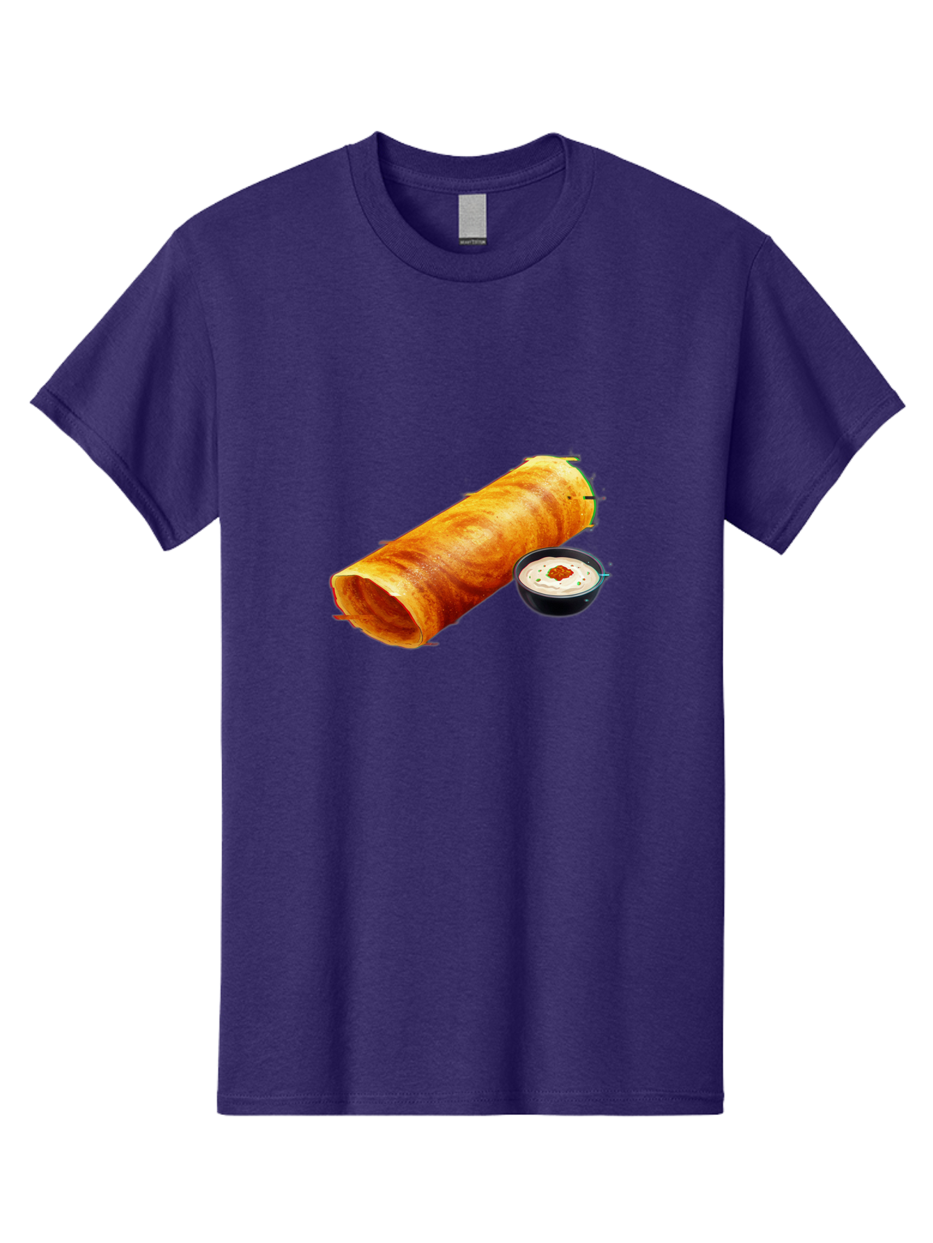 Chicken-Roll Men'S Graphic Tee, 100% Cotton, Comfortable Casual Summer Wear, Machine Washable, Masala Dosa, South Indian Cuisine, Dosa With Chutney, Indian Breakfast, Street Food, Traditional Recipe, Dosa Roll, Chutney Bowl, Crispy Dosa, Baa291